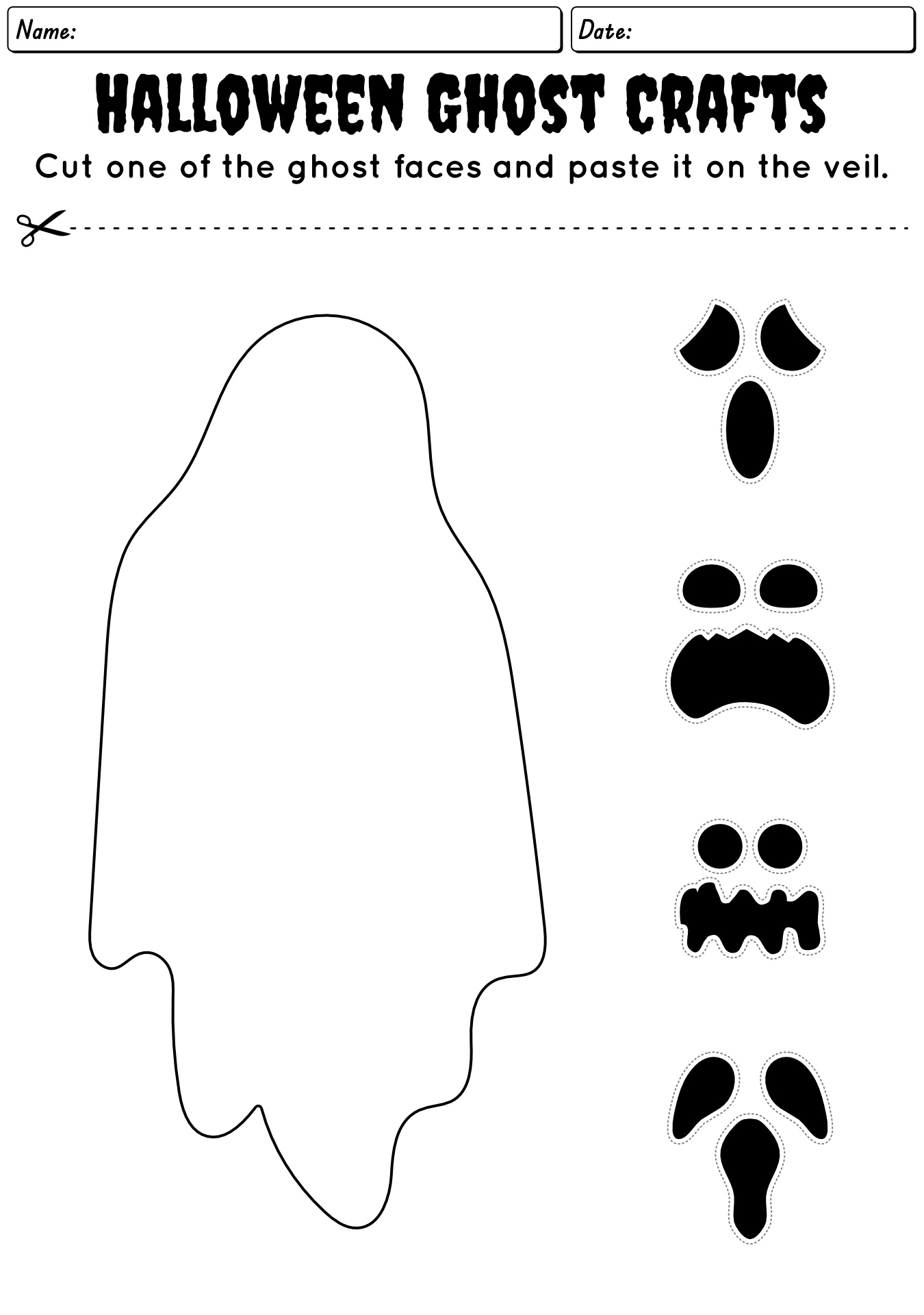 Printable Halloween Art Projects Worksheets