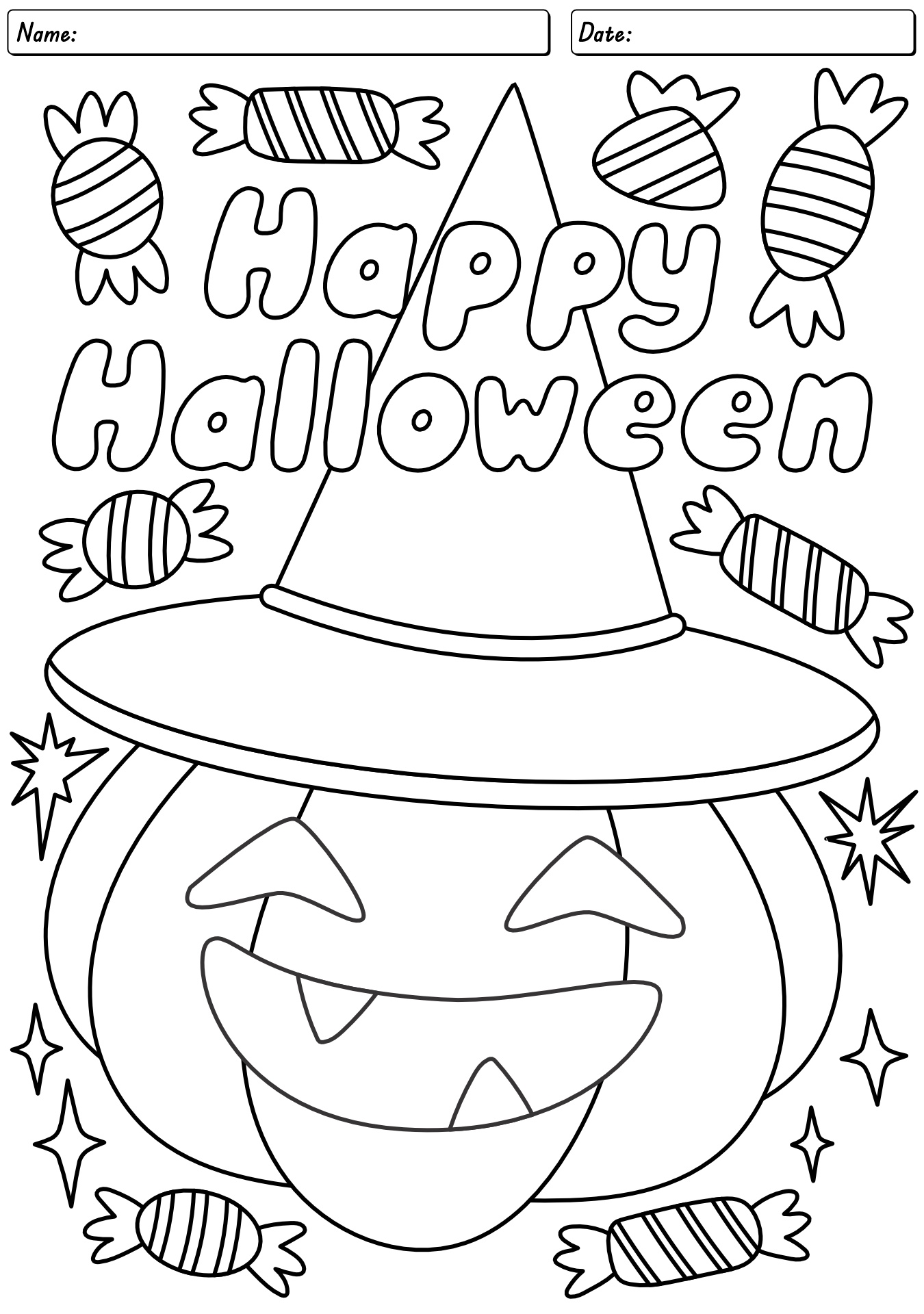 Printable Halloween Coloring Activity Sheets