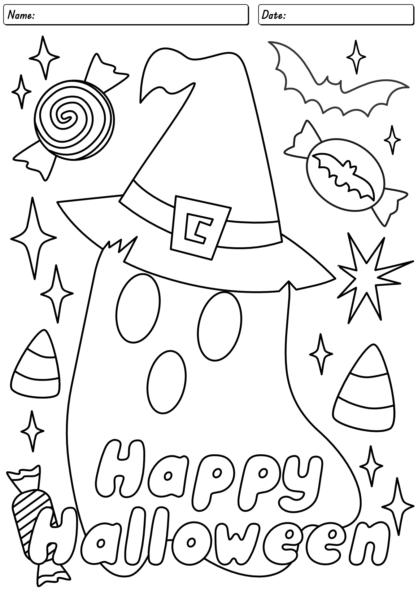 Printable Halloween Coloring Activity Sheets