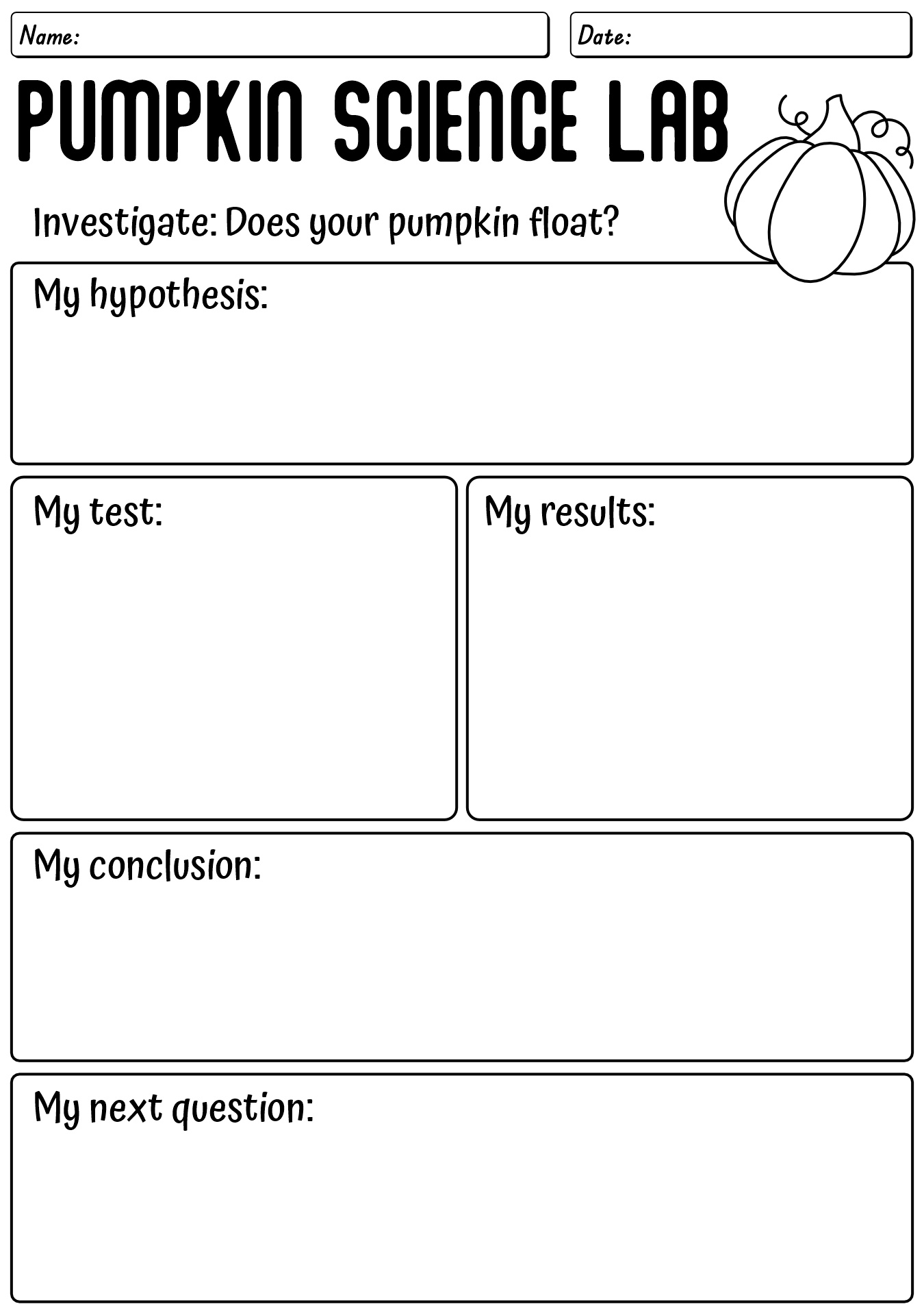 Printable Halloween Science Experiments Worksheets