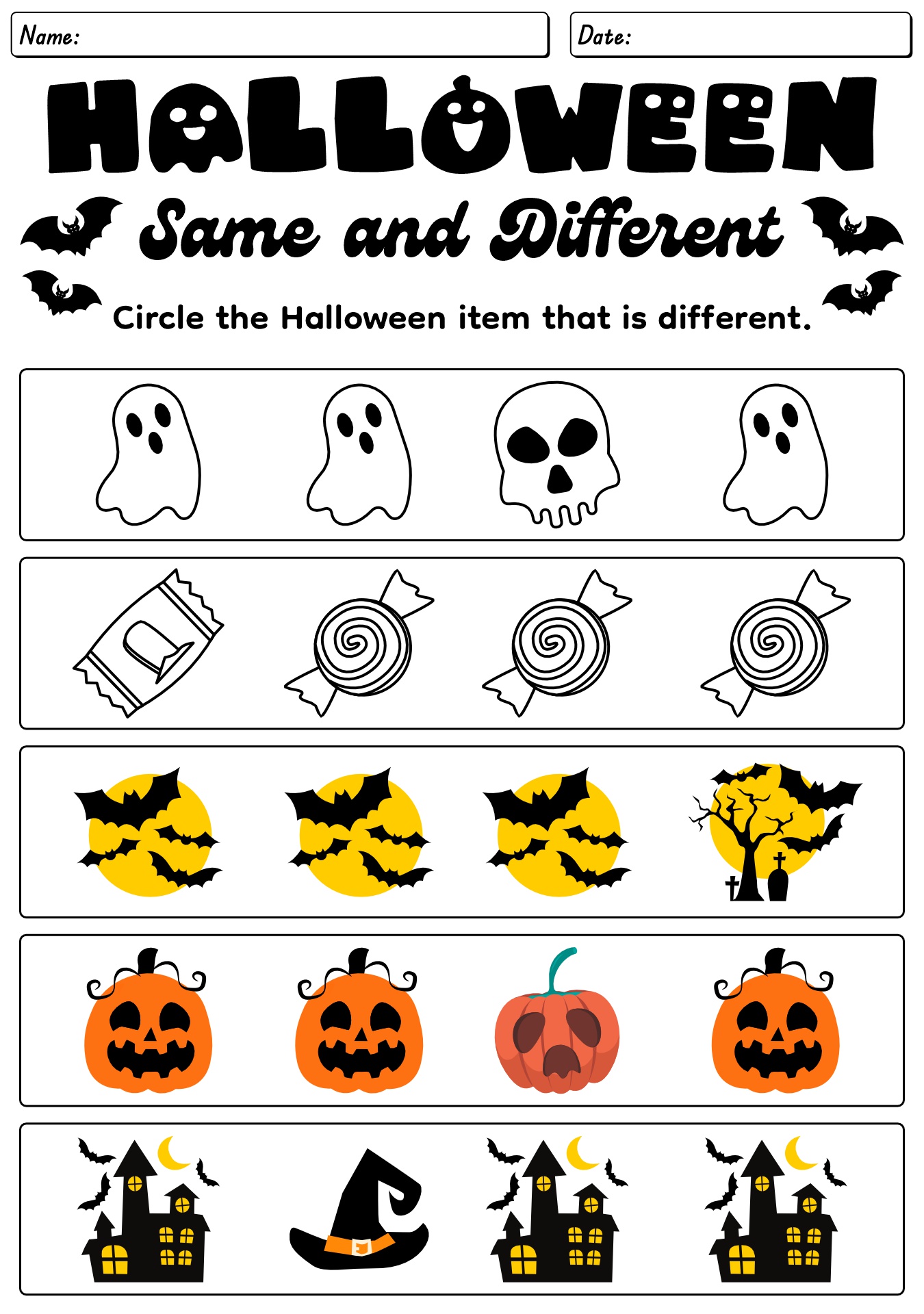 Spooky Halloween Worksheets For Kindergarten