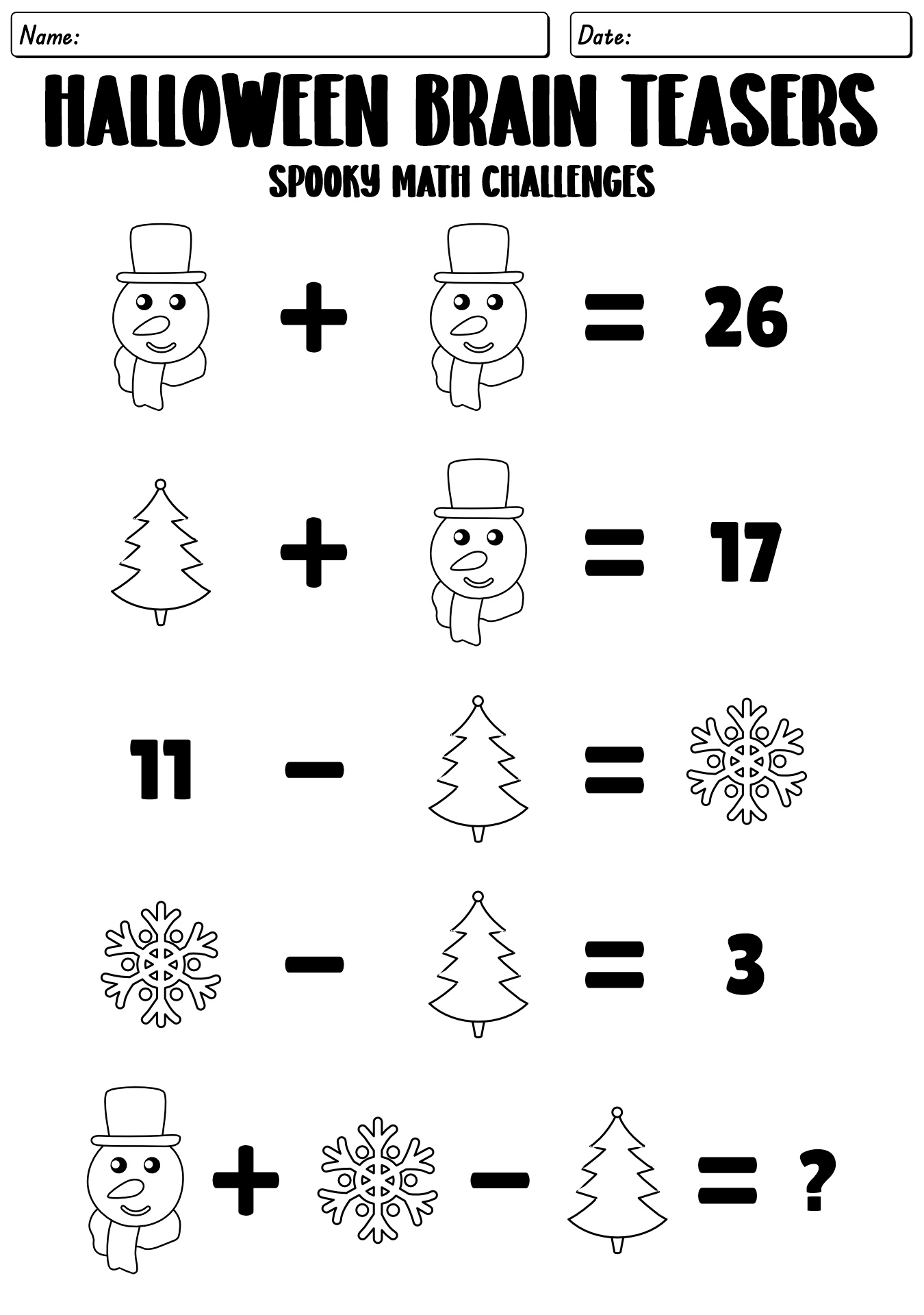Christmas Brain Teasers For Students