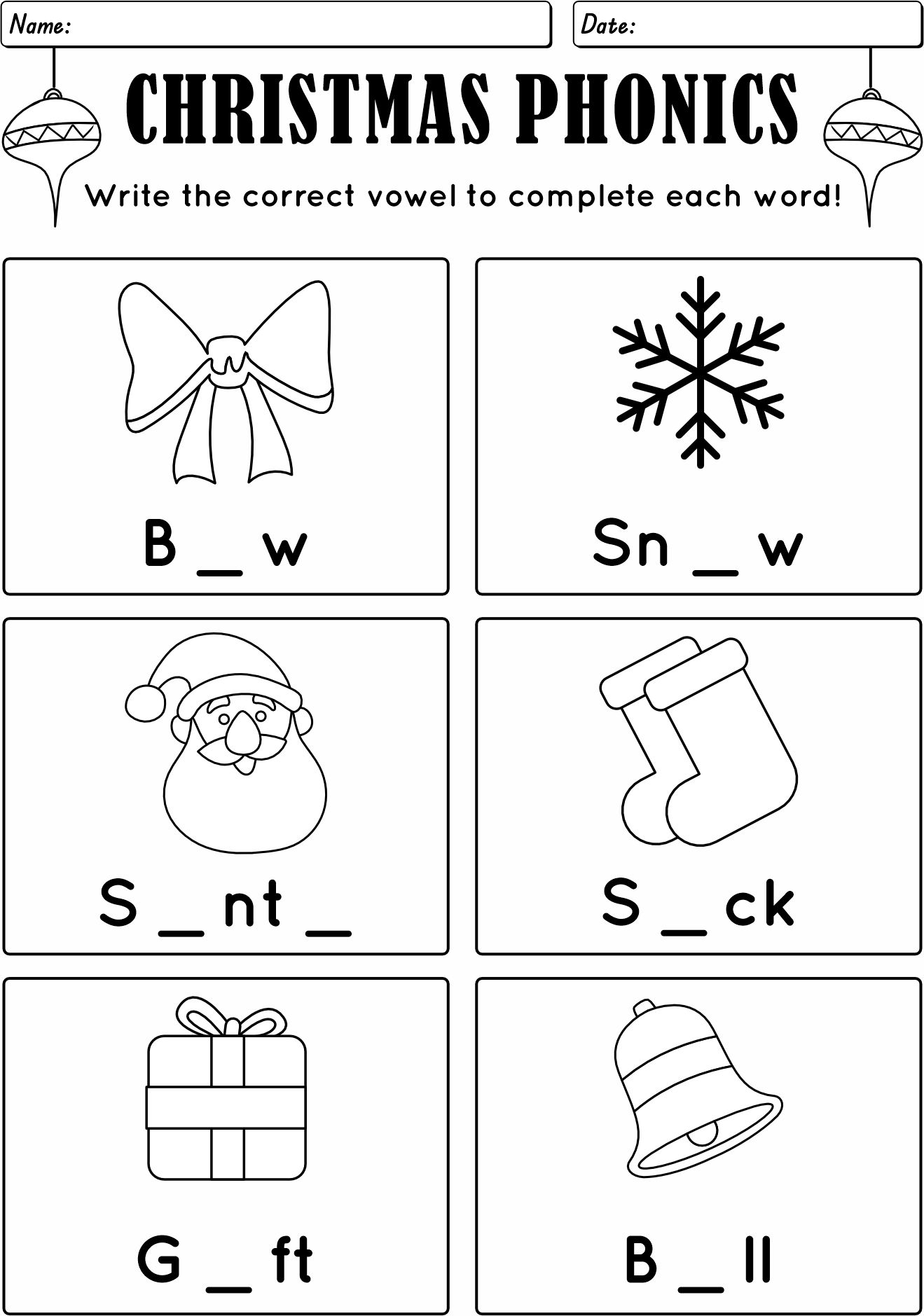Christmas Early Literacy Practice