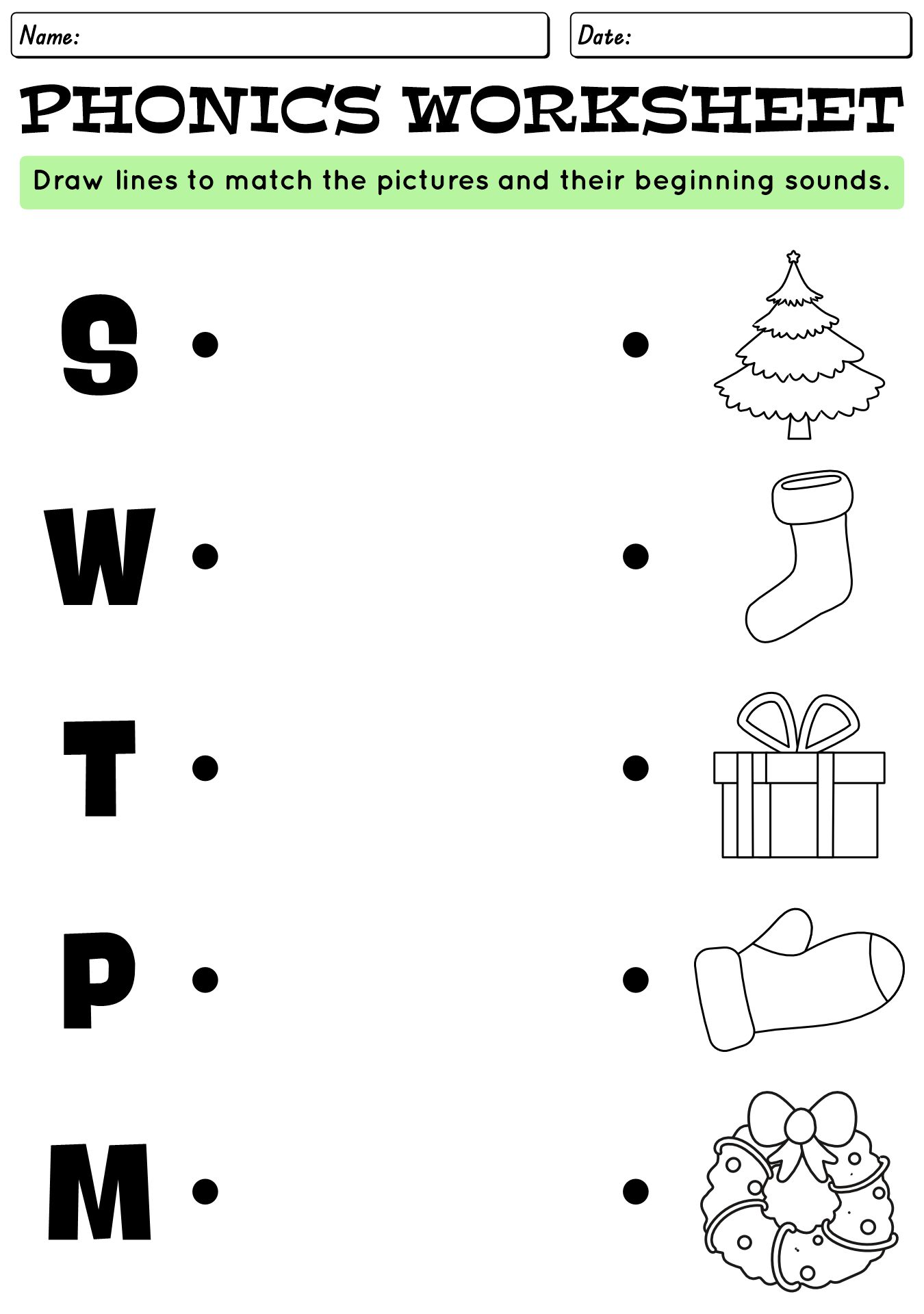 Christmas Phonics Activities for Kindergarten