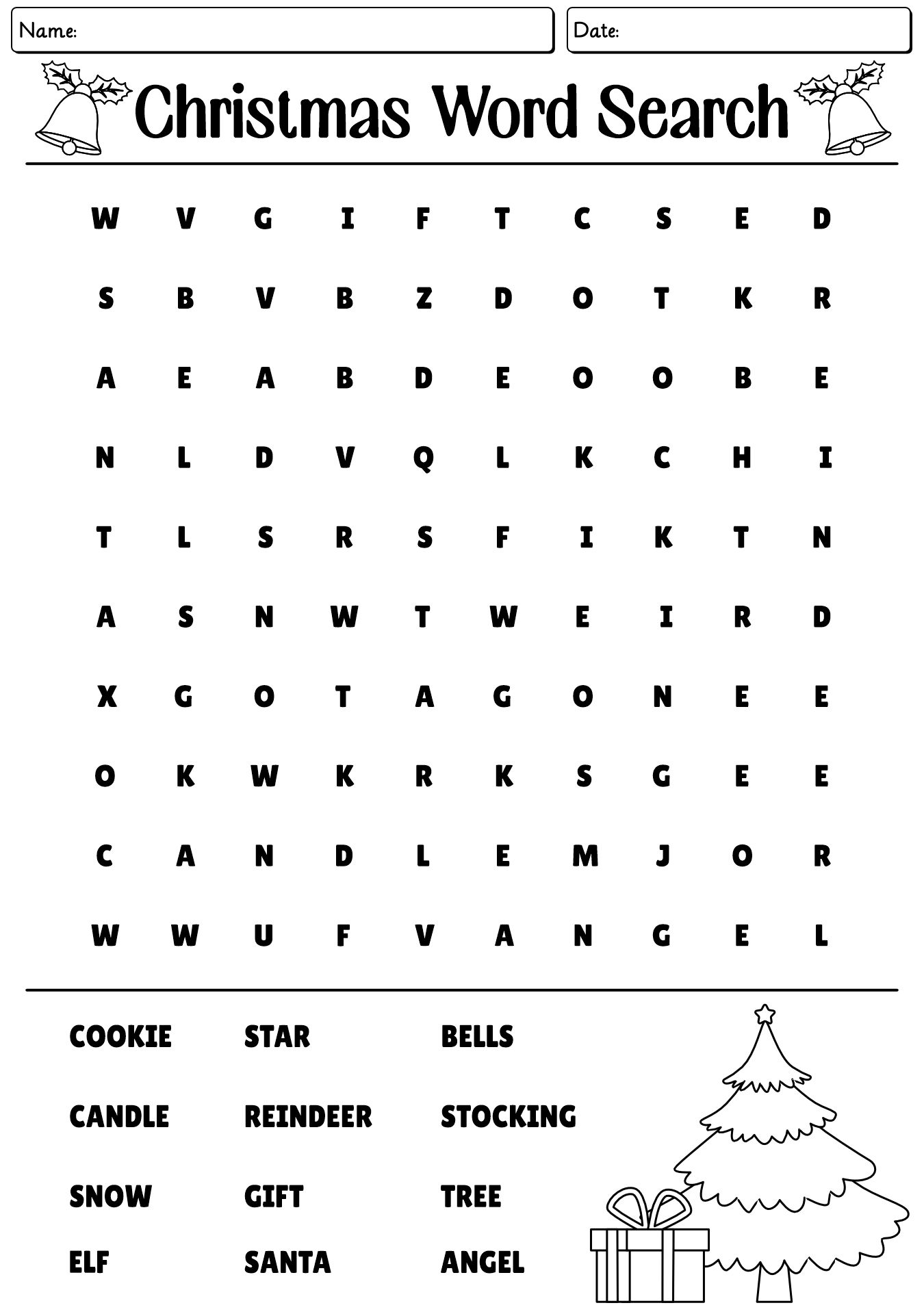 Christmas Word Search Puzzle Sheets