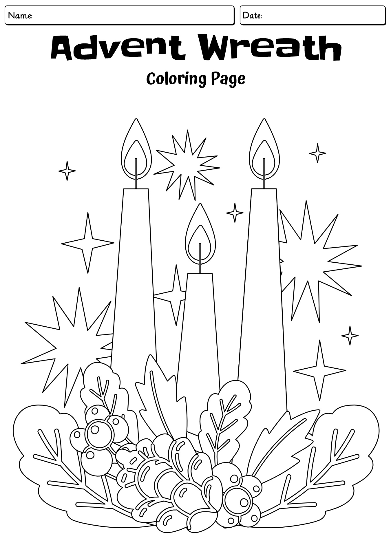 Advent Activity Worksheet For Early Learners