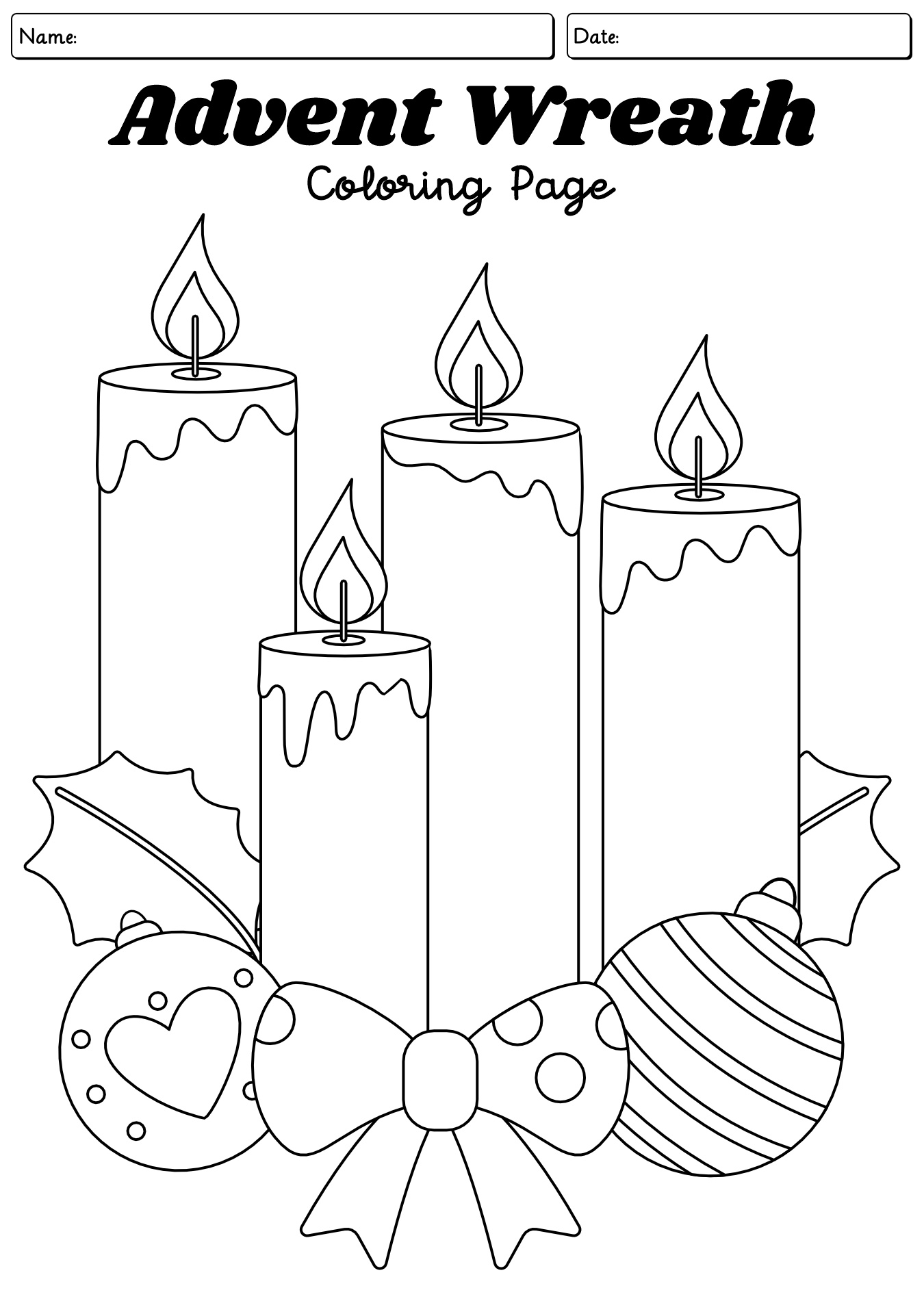 Advent Activity Worksheet Page