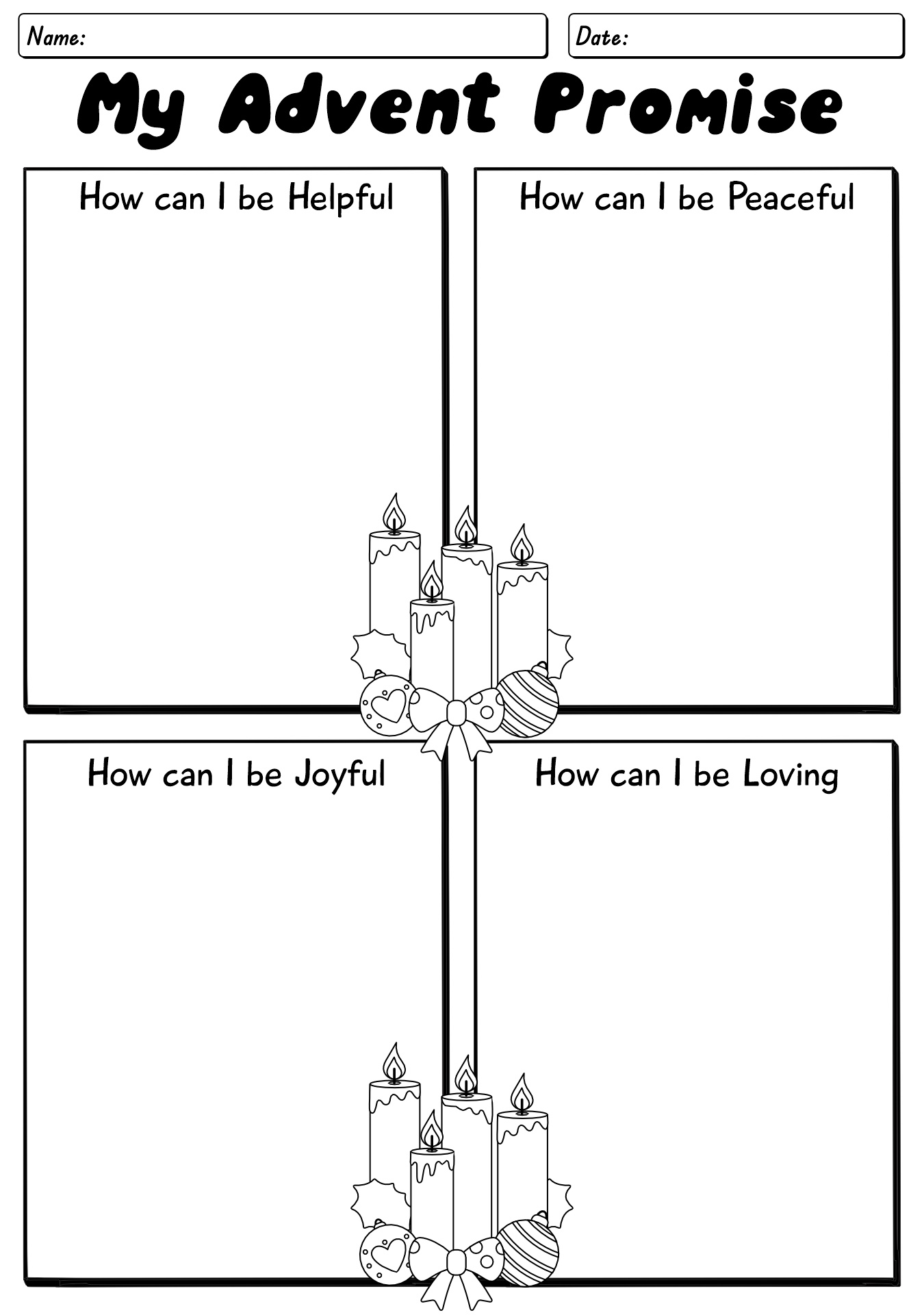 Advent Promises Worksheet