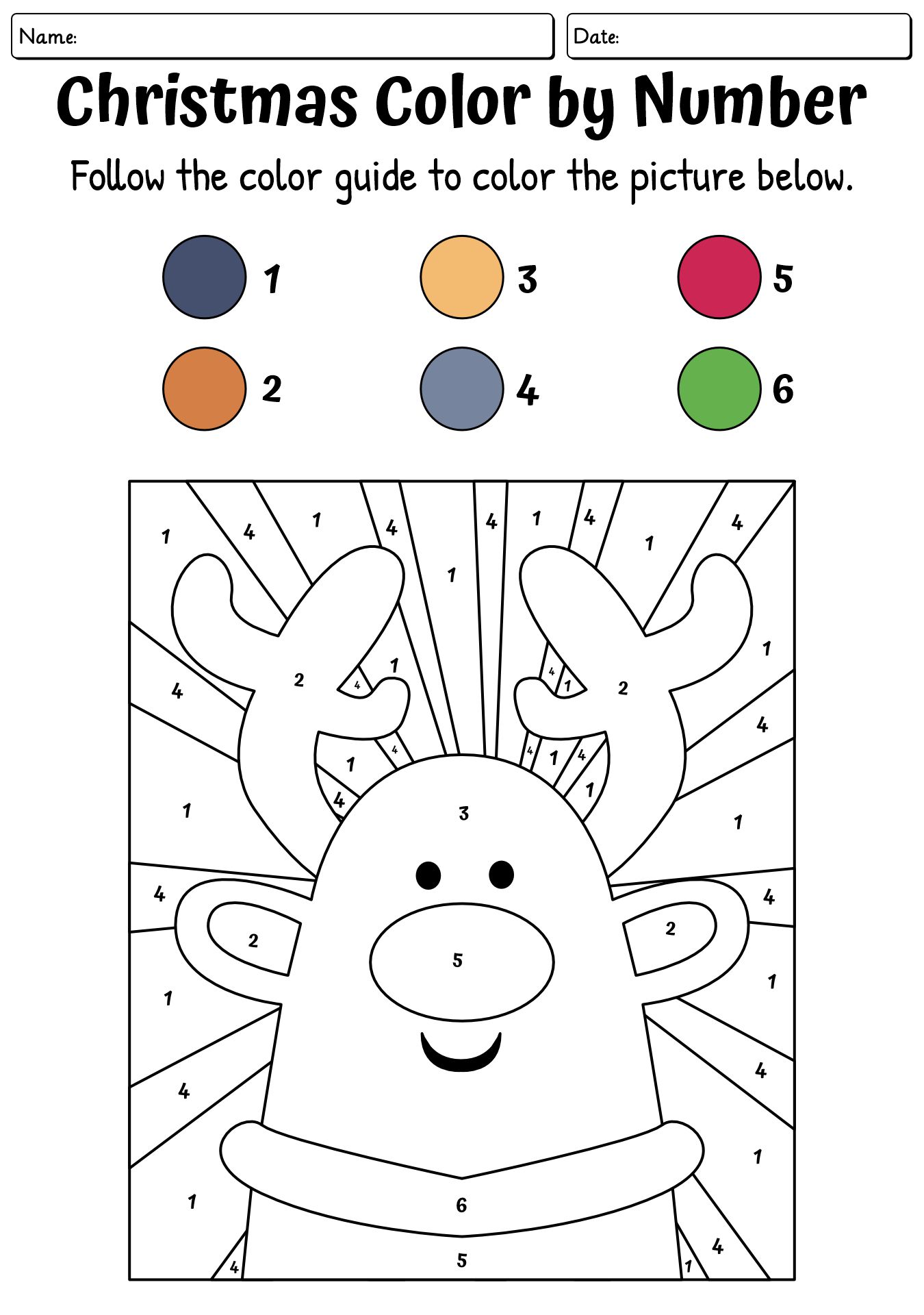 Christmas Math Coloring Sheets for Preschool
