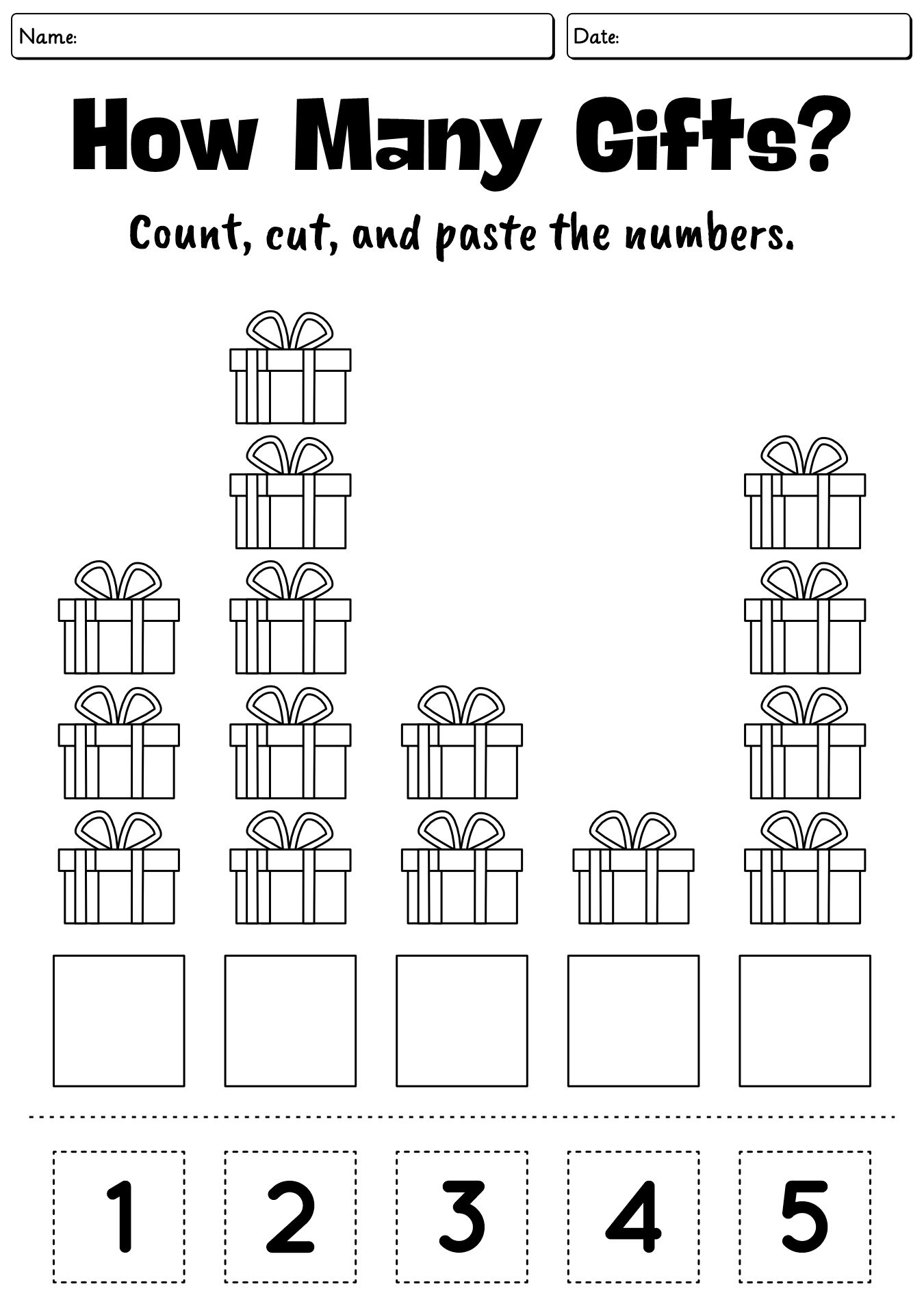 Christmas Math Printable Worksheets