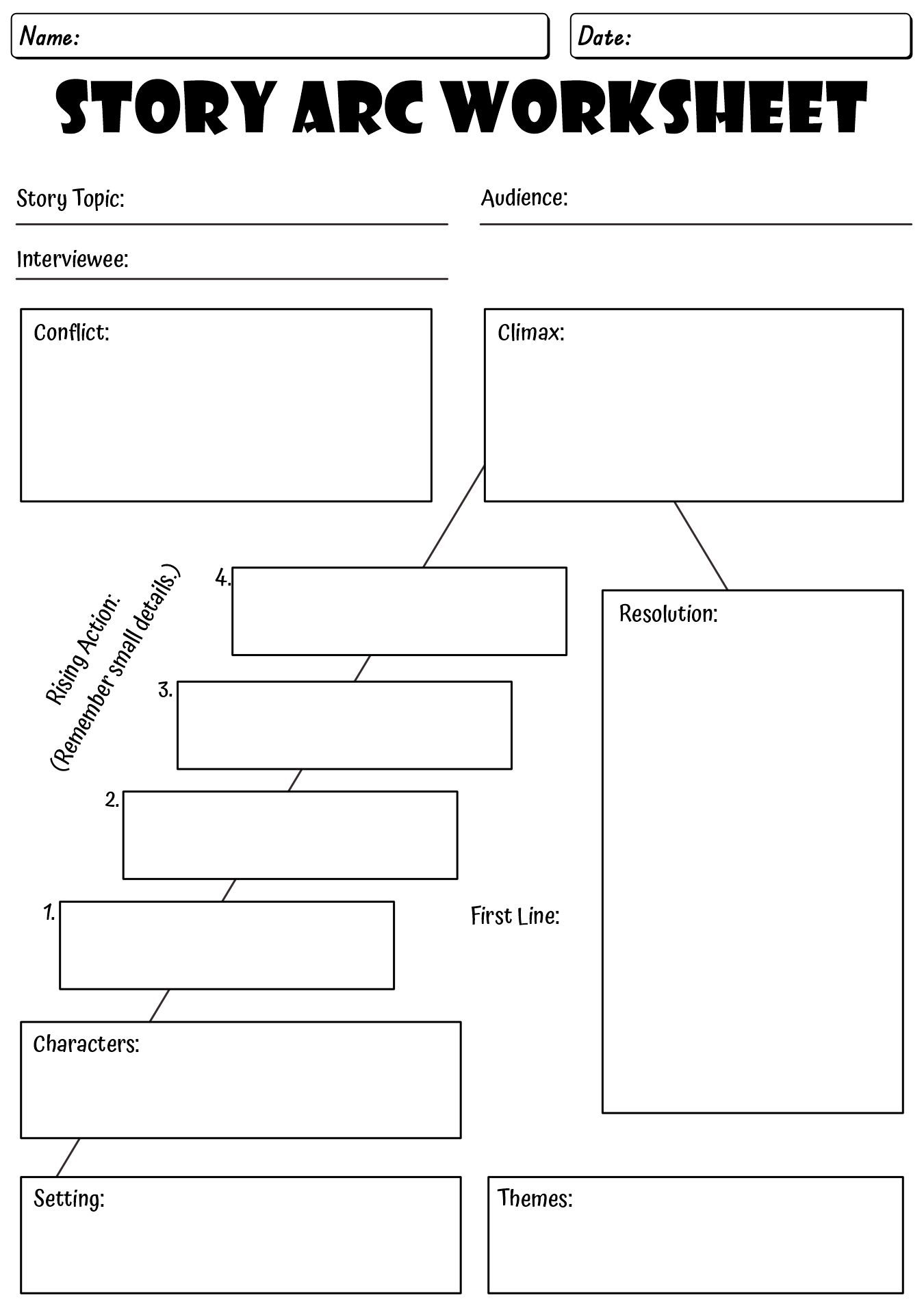 Creative Writing Story Arc Worksheet