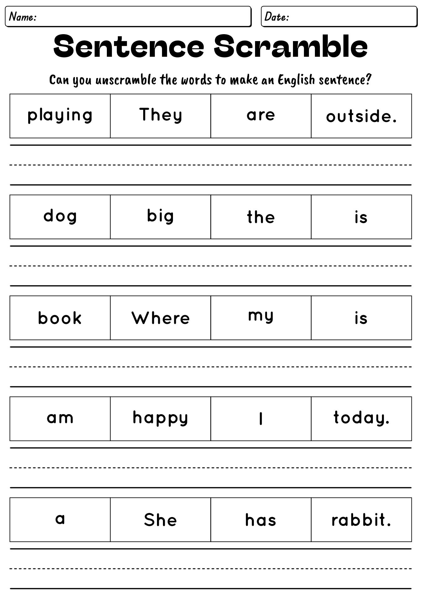Engaging 2nd Grade English Worksheets