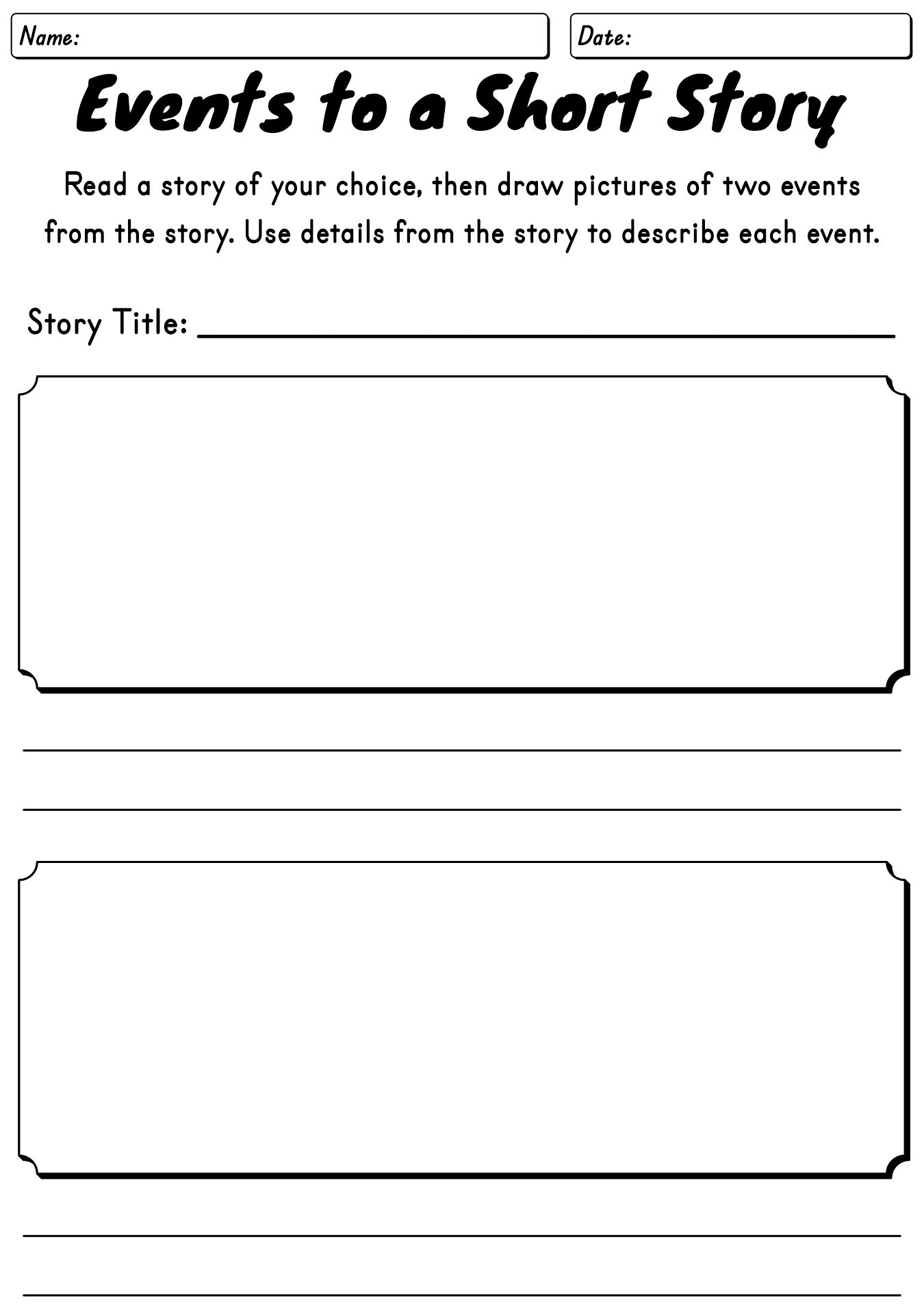 Events To A Short Story Worksheets