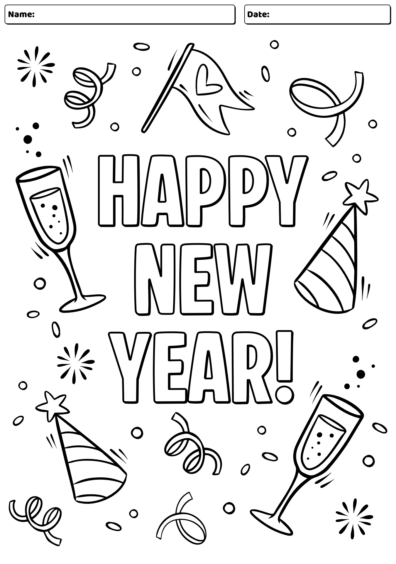 Free New Years Eve Coloring Pages