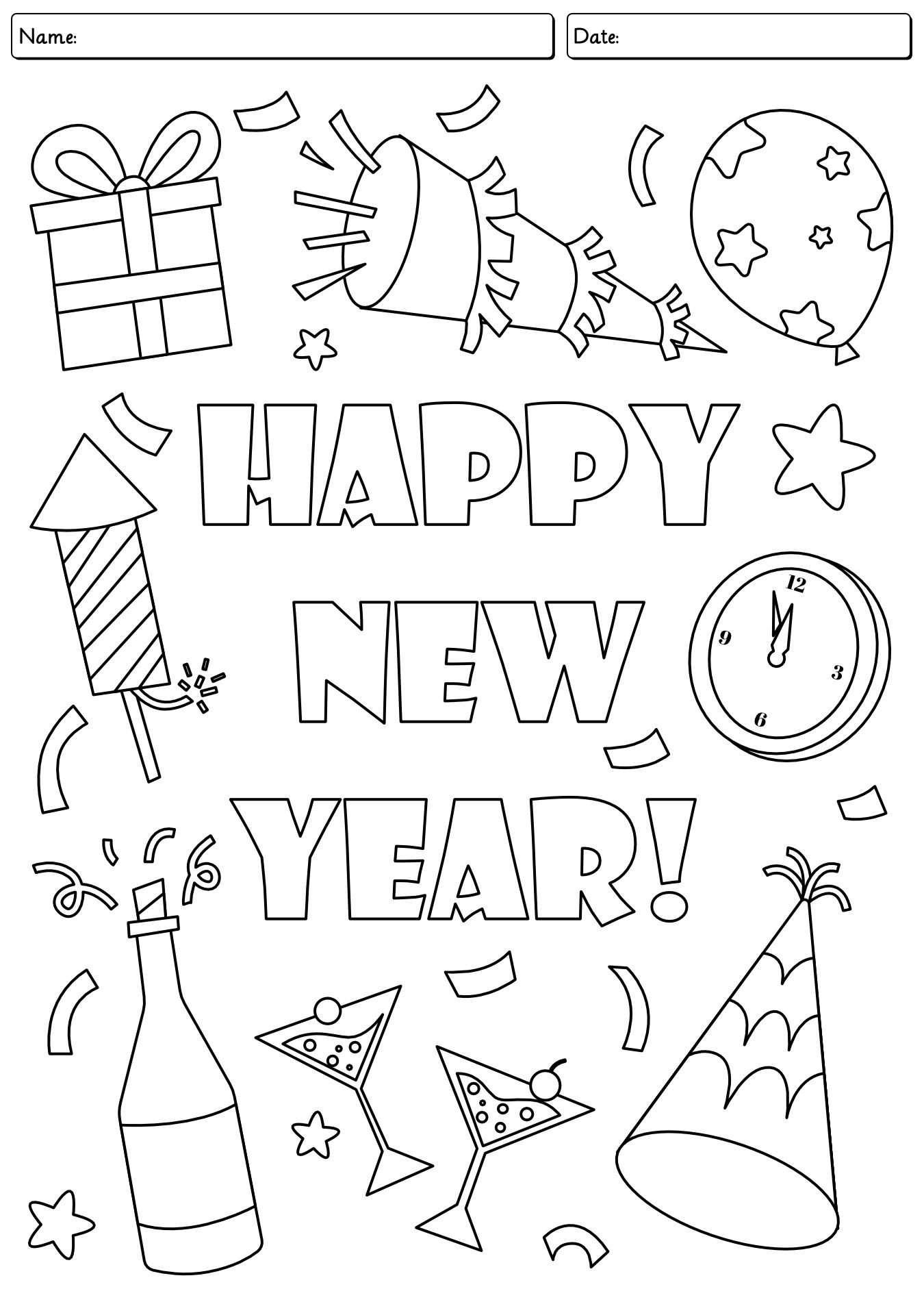New Years Eve Coloring Pages