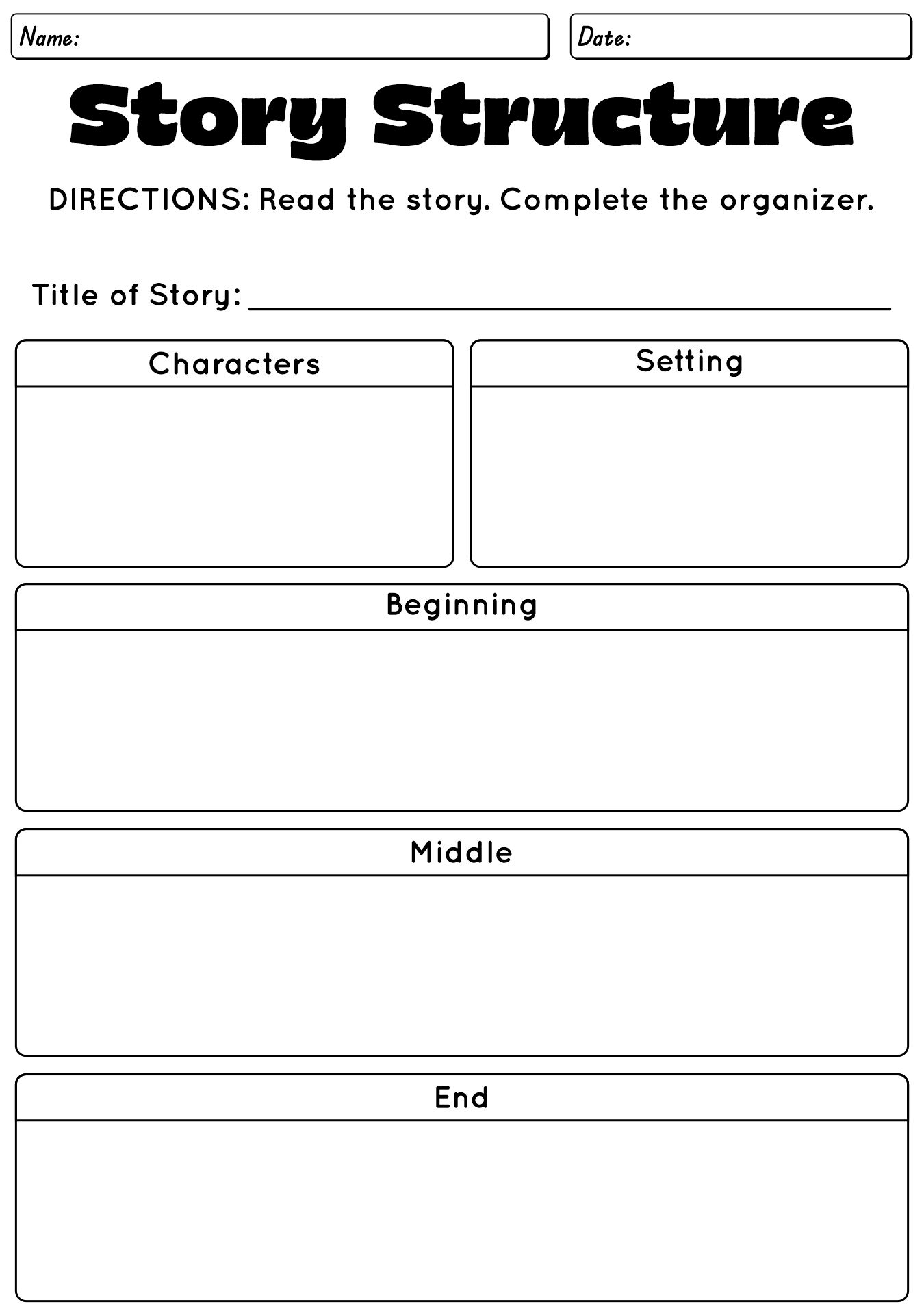 Printable Short Story Structure Worksheets