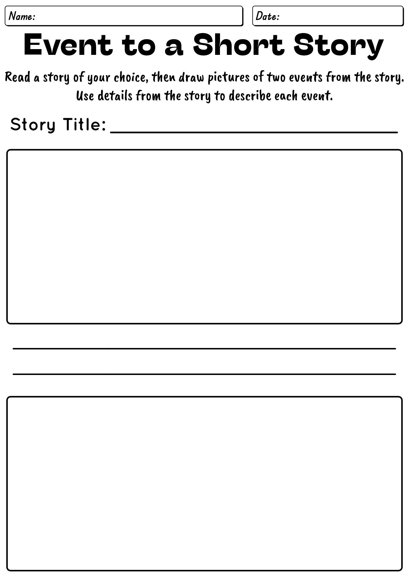 Printable Worksheets for Writing Short Stories