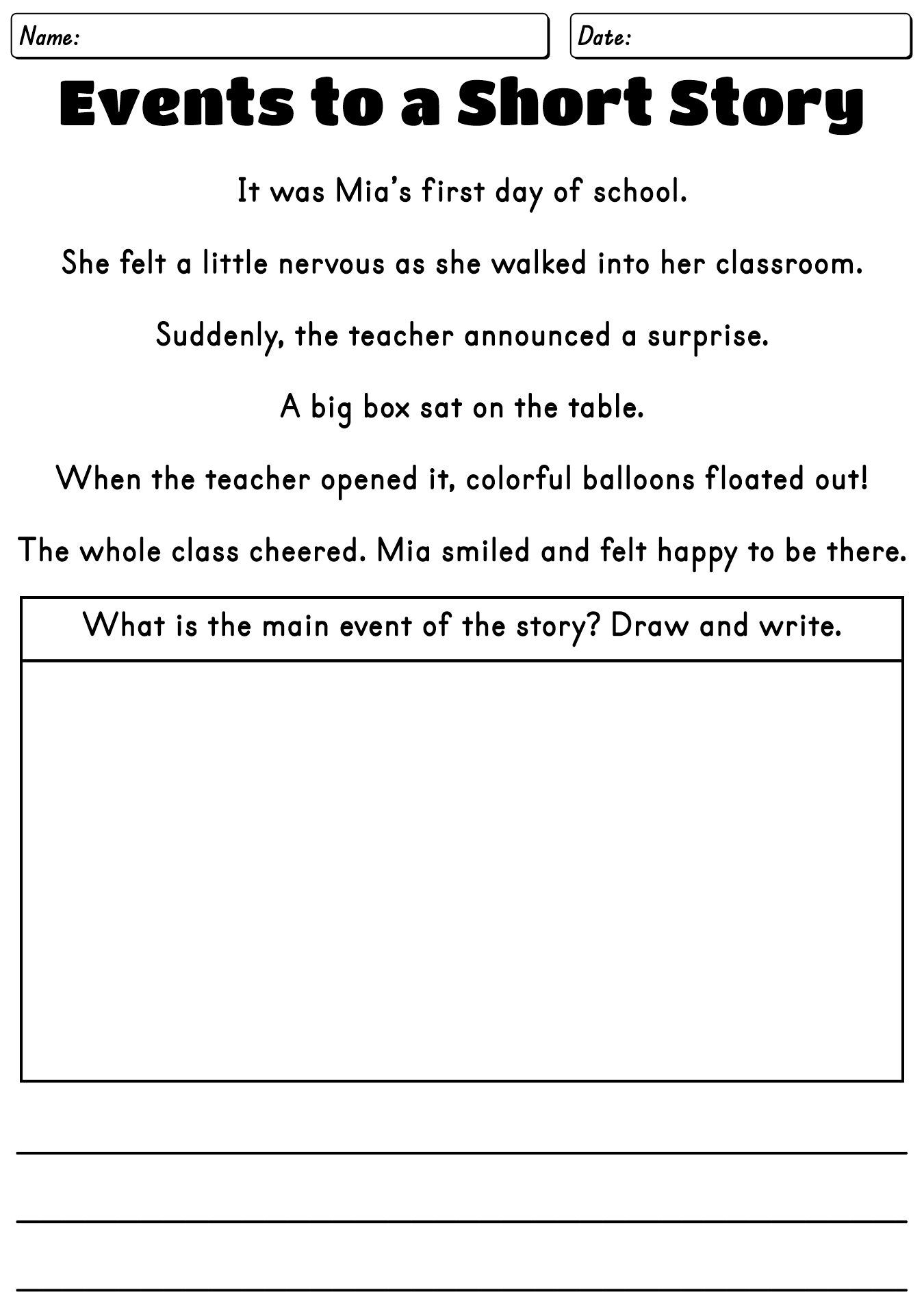 Printable Worksheets on Short Story Themes