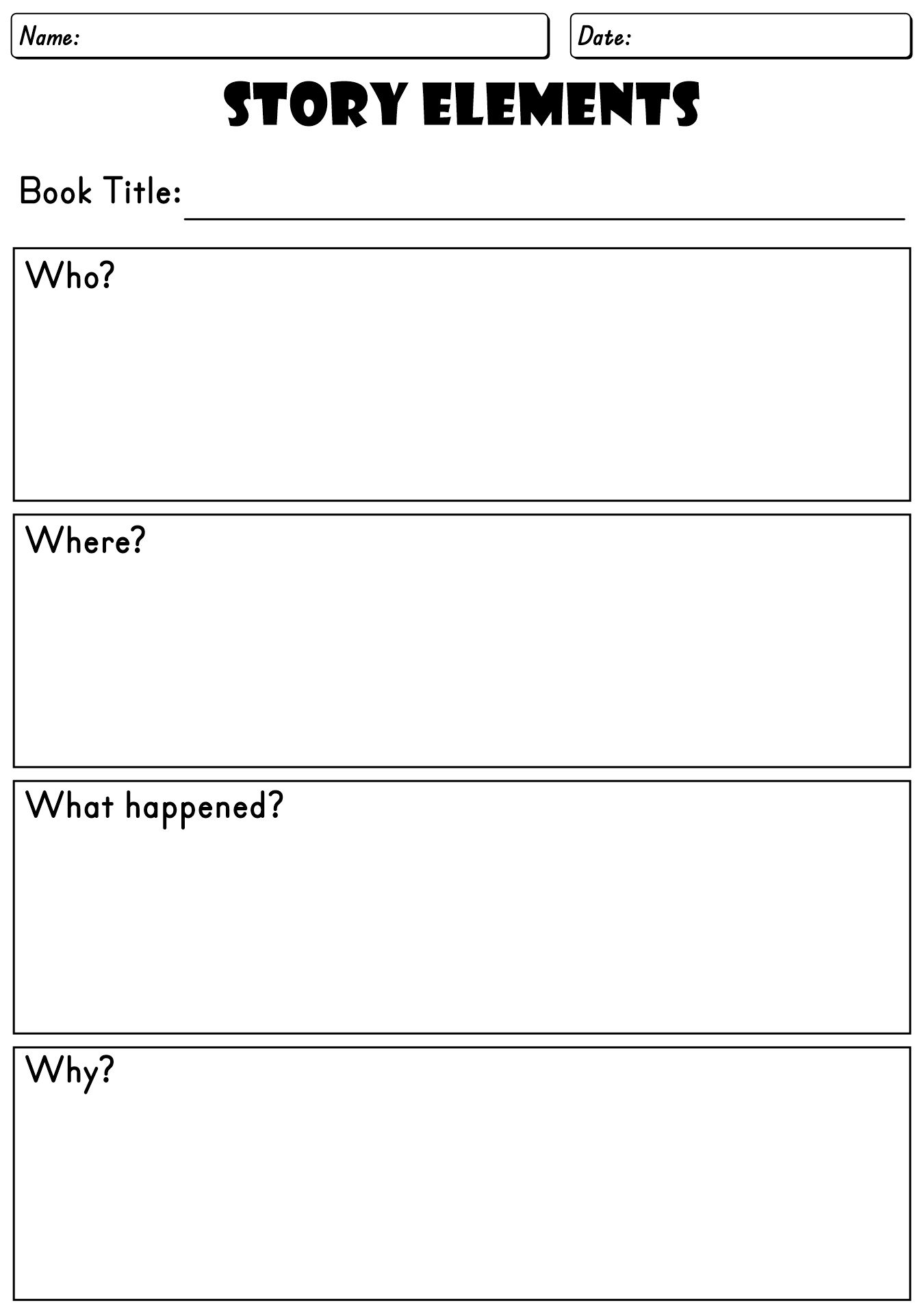 Short Story Concept Organizer Worksheet