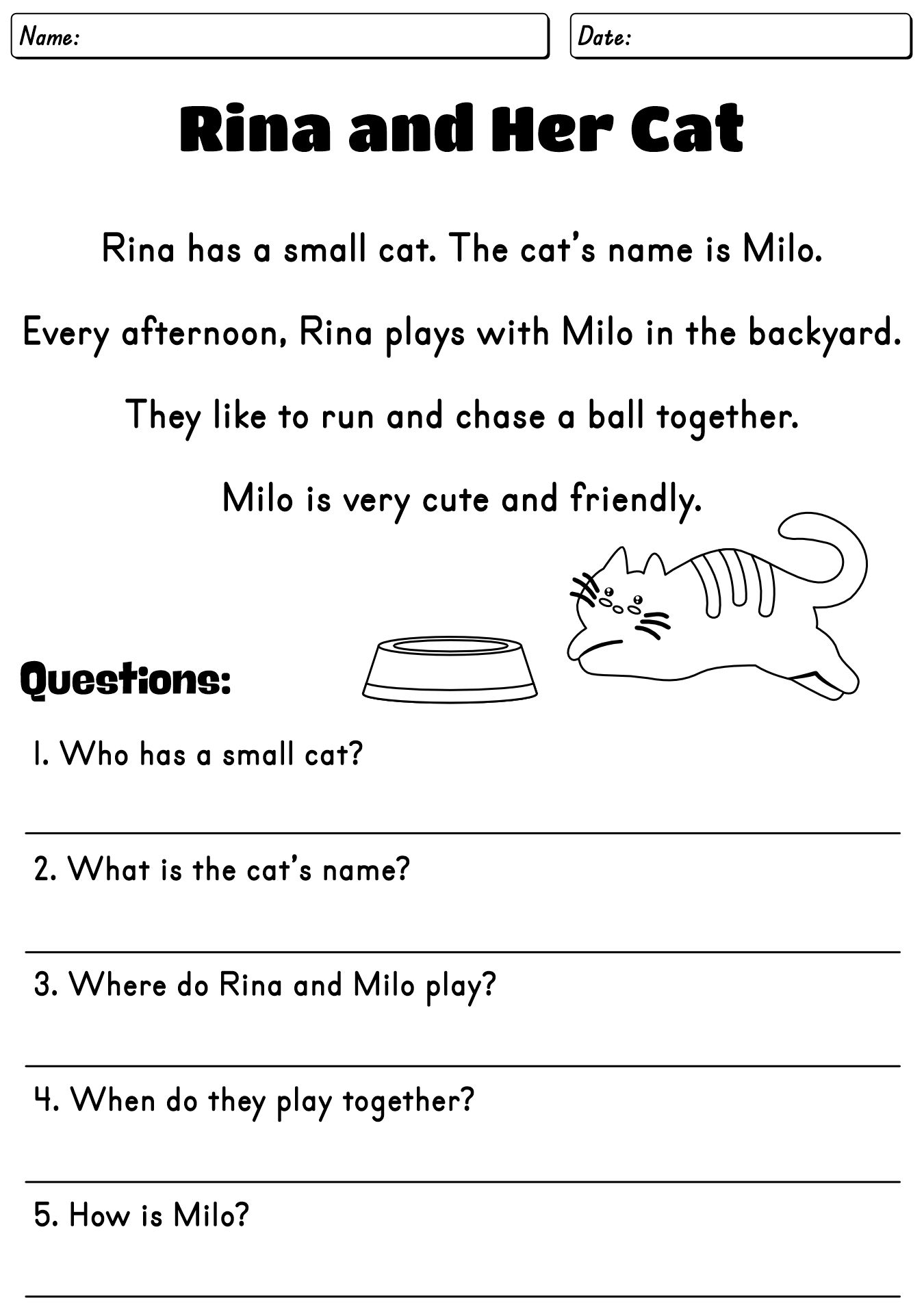 WH Questions Reading Comprehension