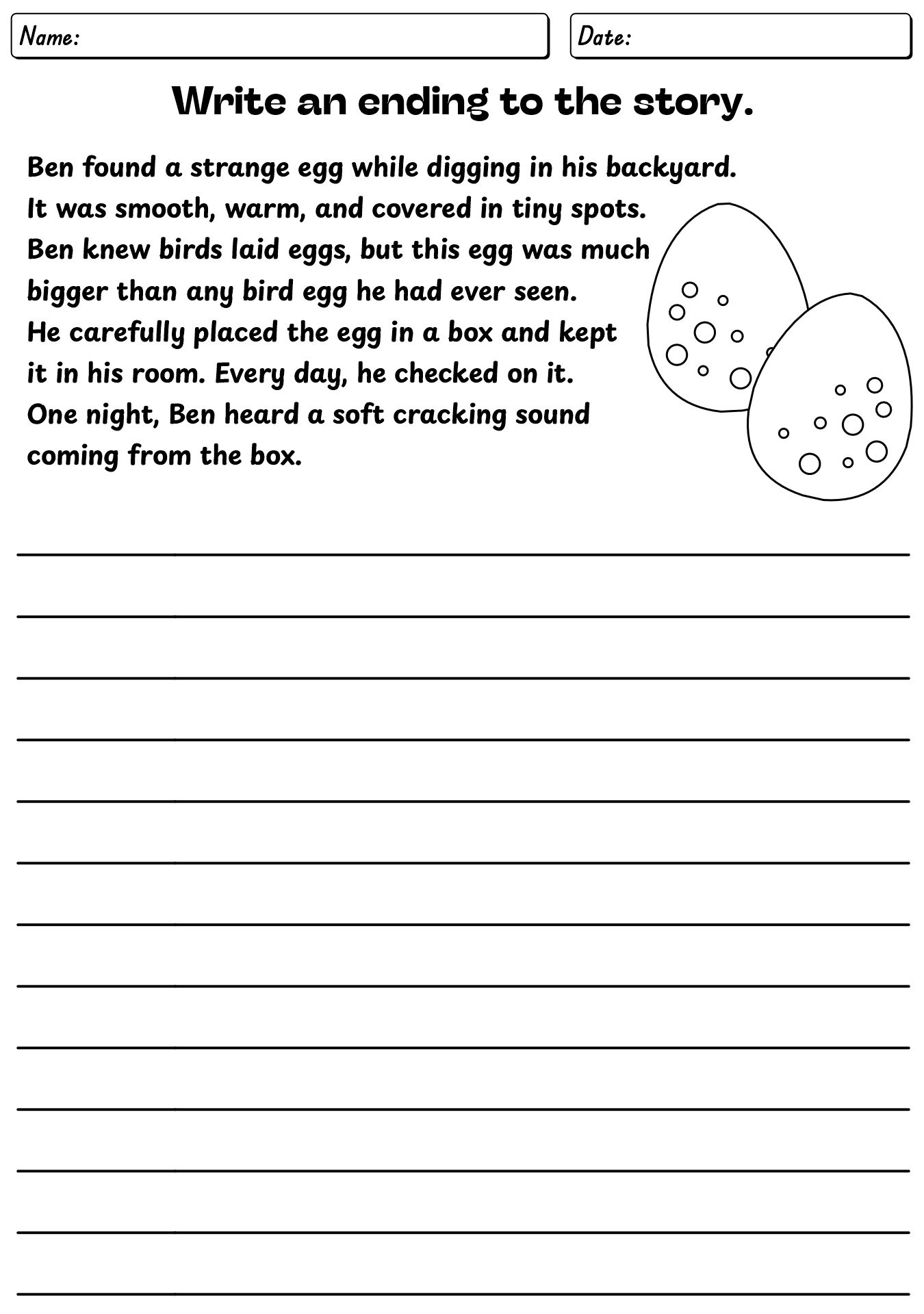 Writing Story Endings Worksheet