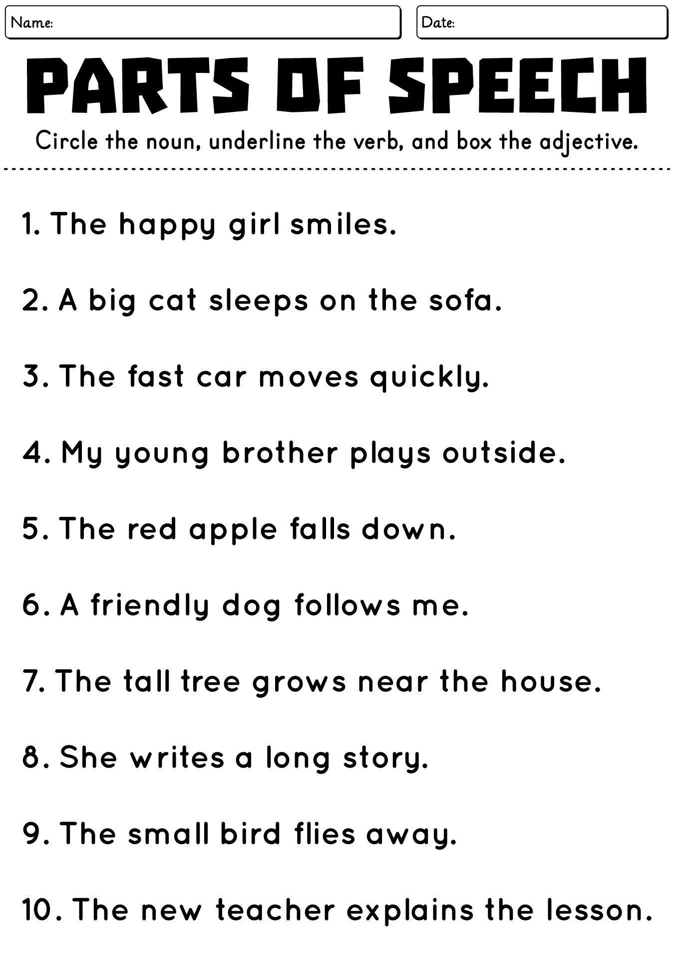 3rd Grade English Language Arts Worksheets