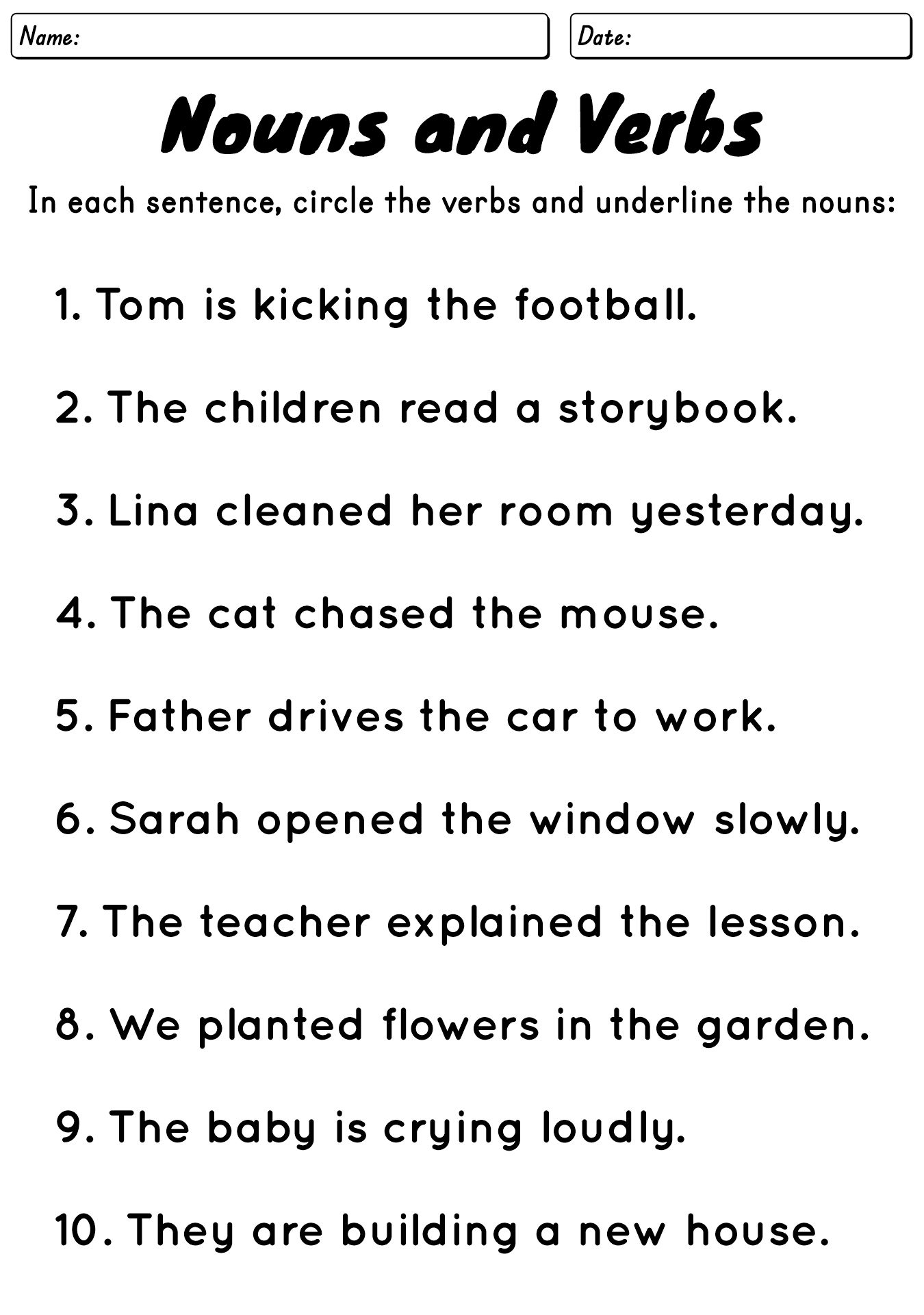 3rd Grade English Language Arts Worksheets