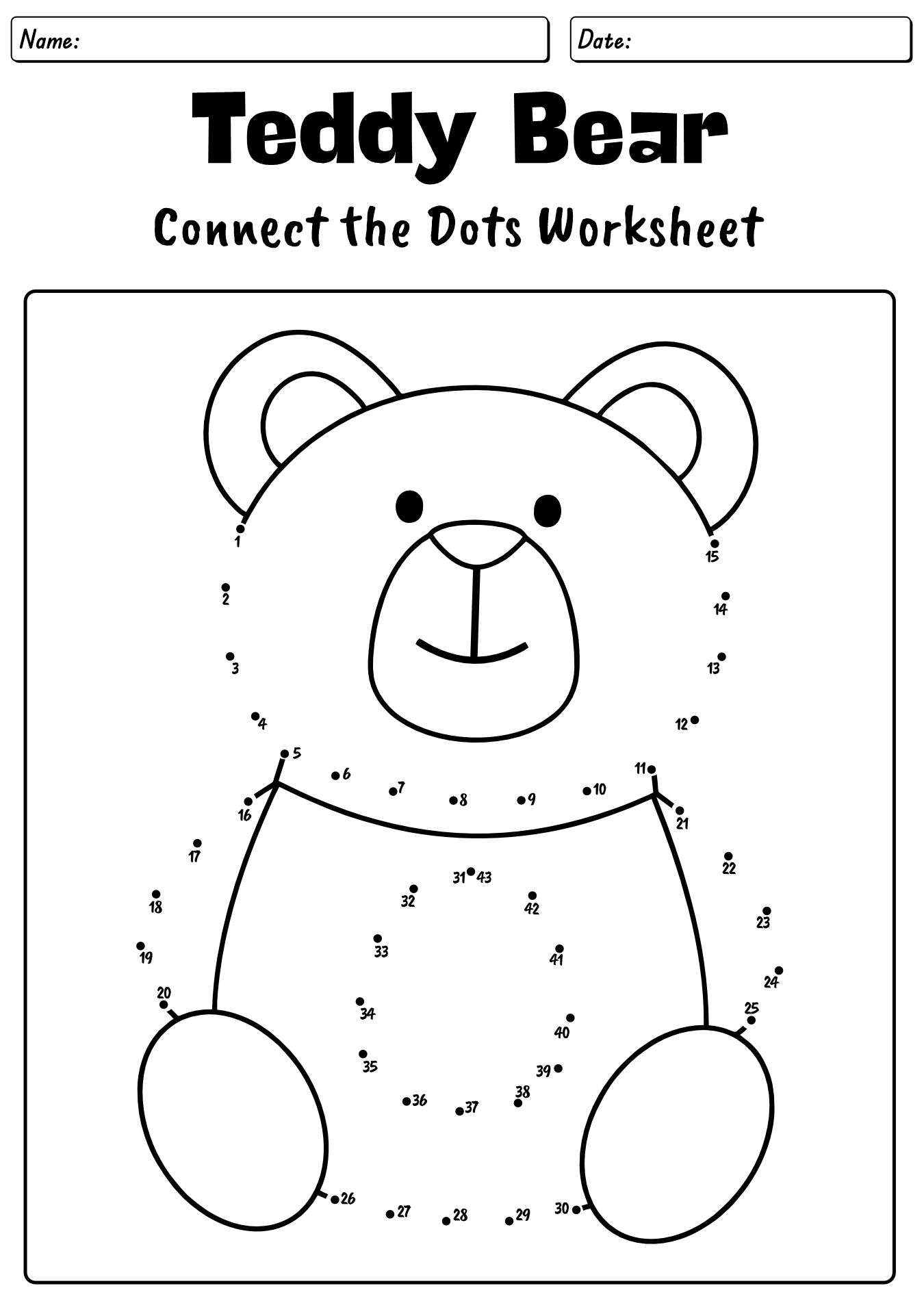 Connect The Dots By Numbers For Children