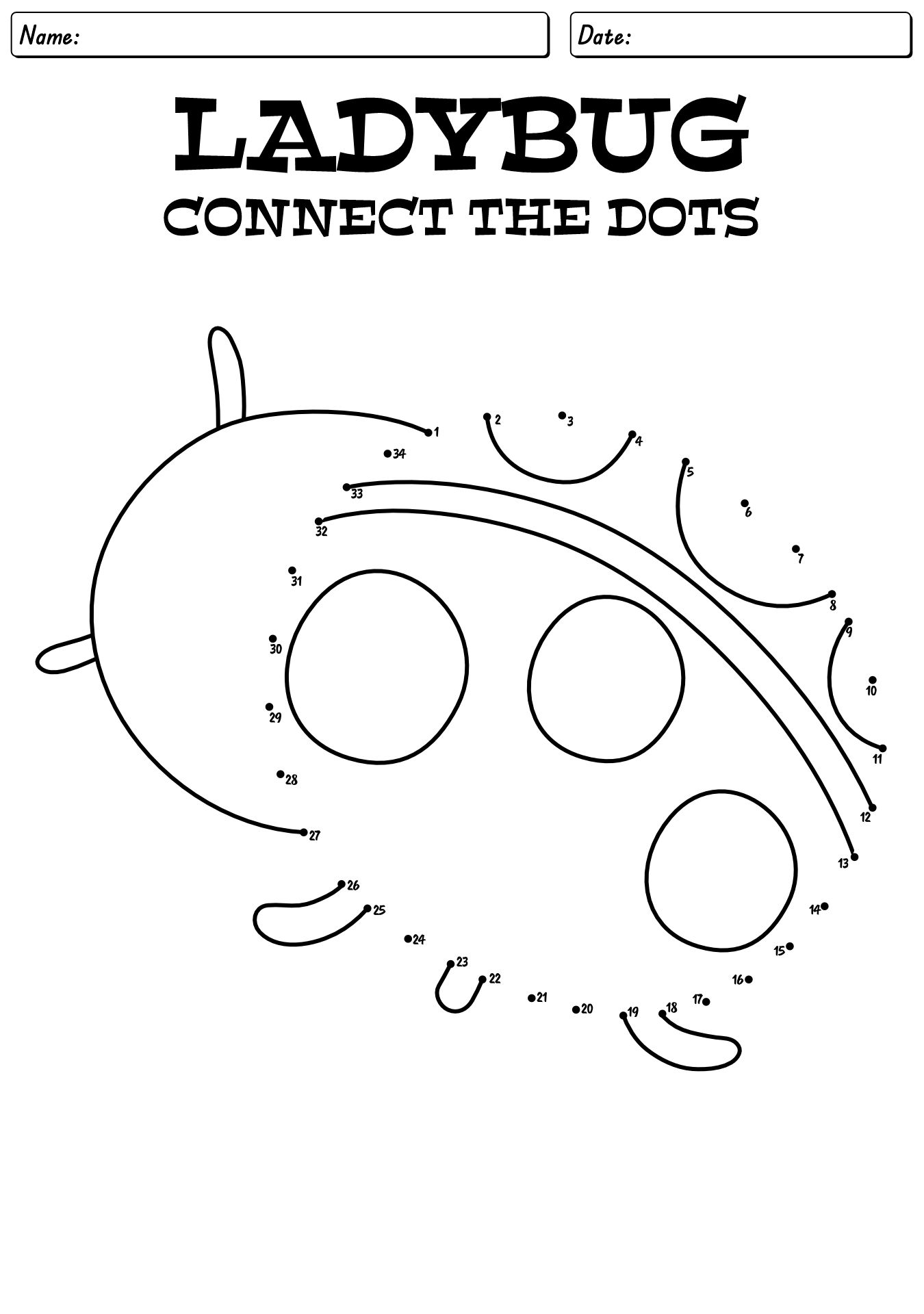 Connect the Dots Numbers Worksheets for Kids