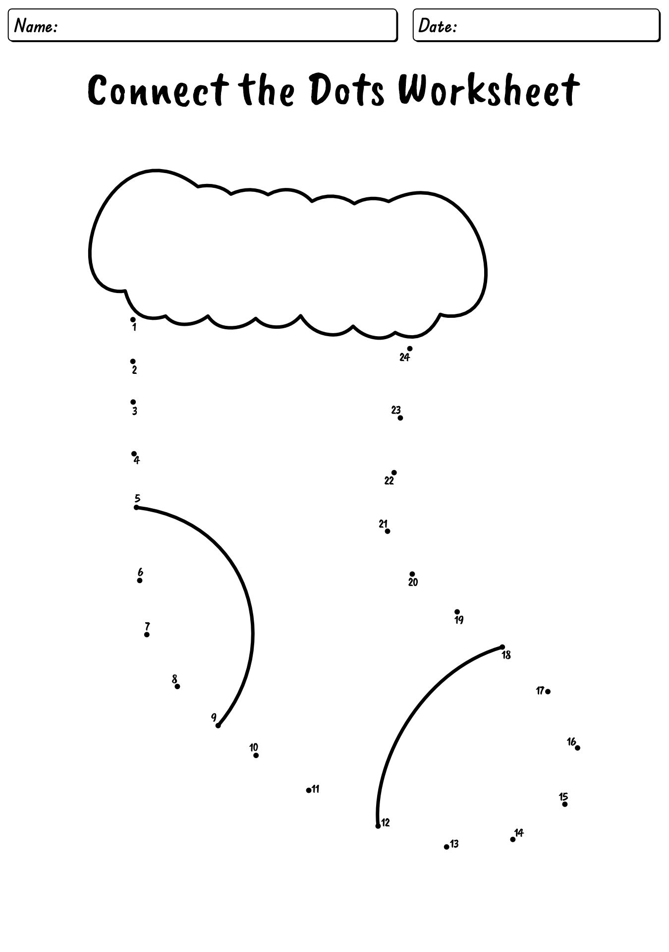 Connect the Dots Worksheets for Preschoolers