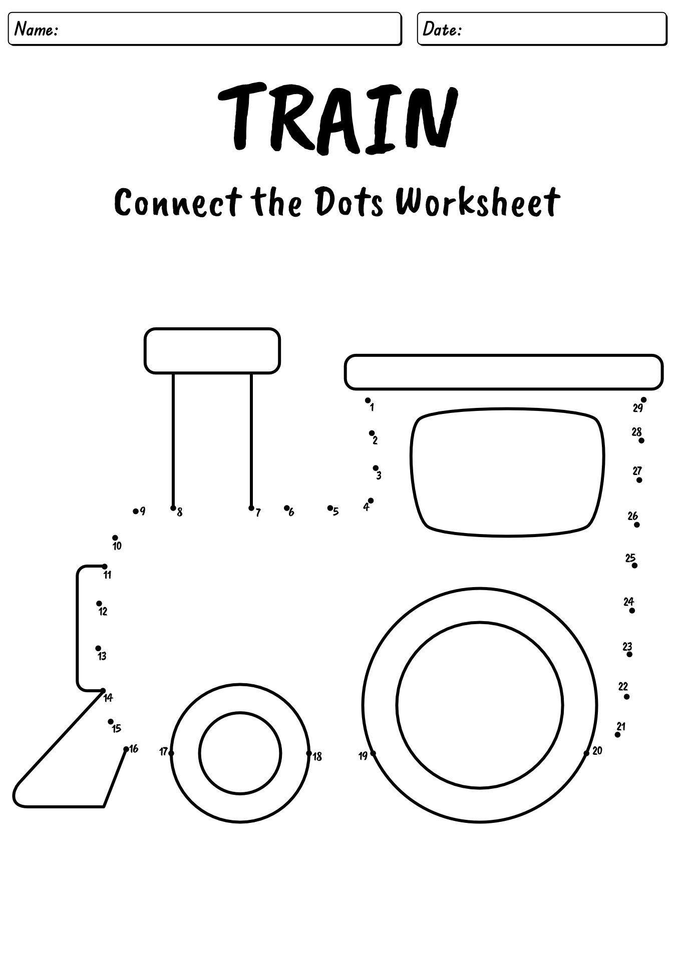 Dot To Dot Printable Worksheet