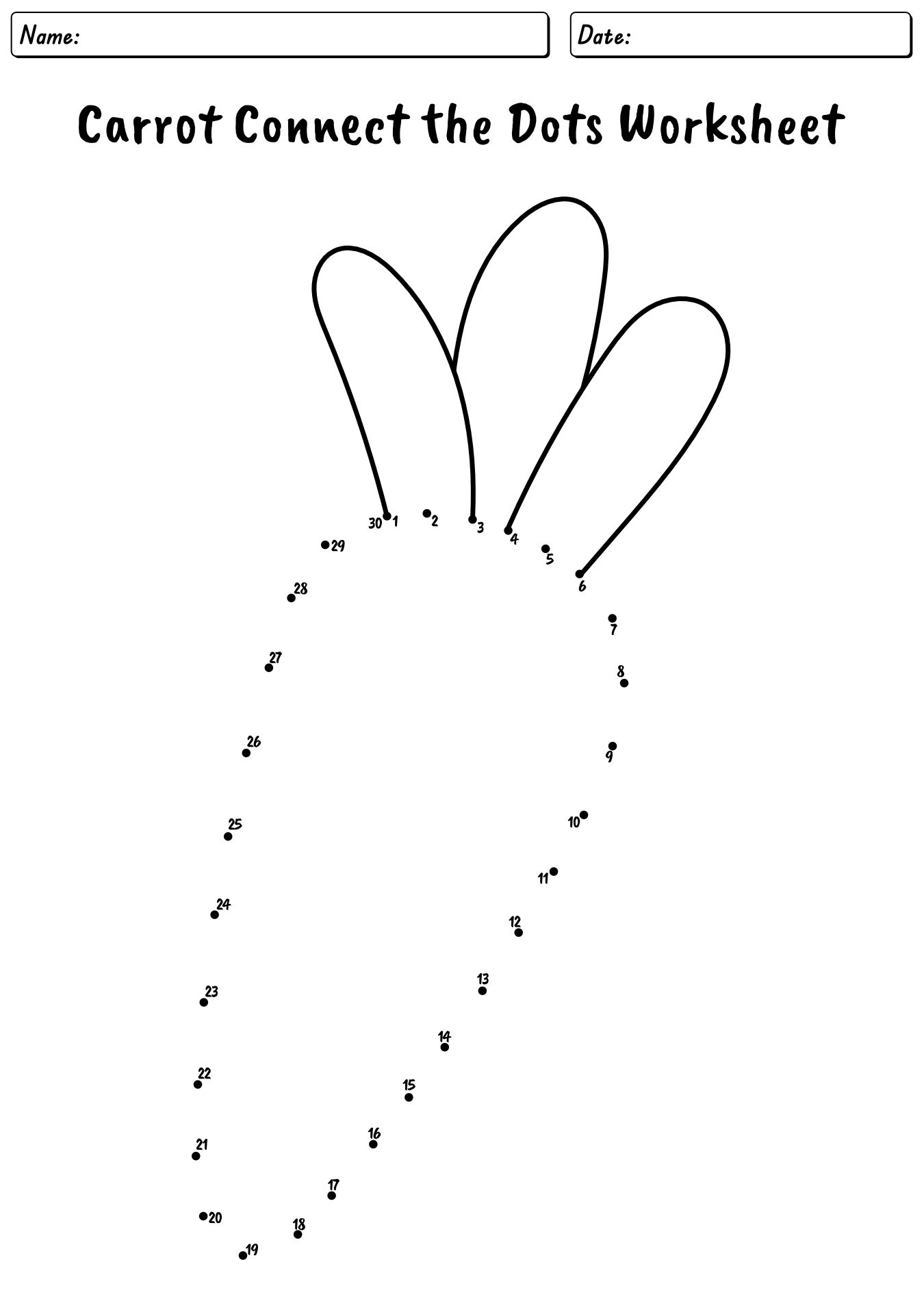 Easy Connect the Dots Printables for Toddlers