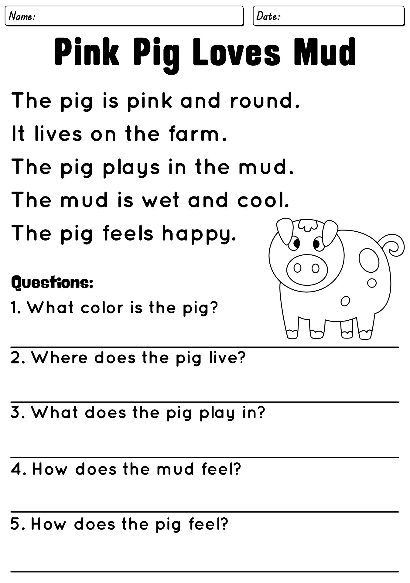 English Literacy Worksheets Grade 2