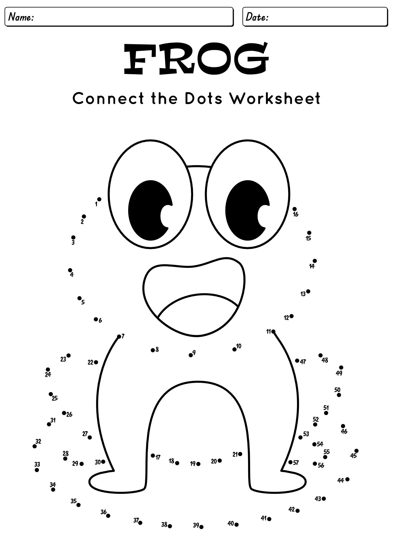 Free Printable Dot To Dot Worksheet