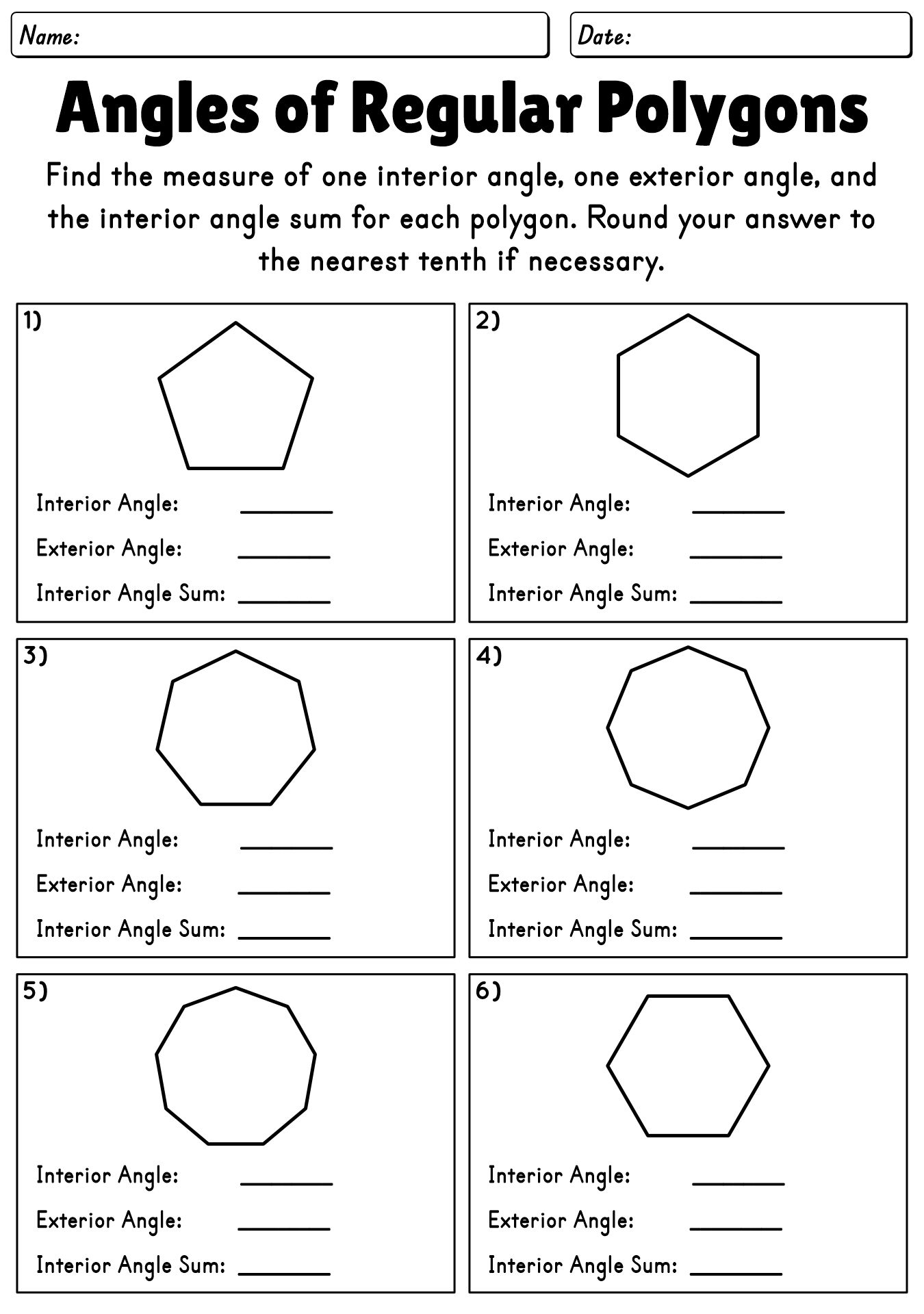 Geometry Problem Solving Worksheets Print Version