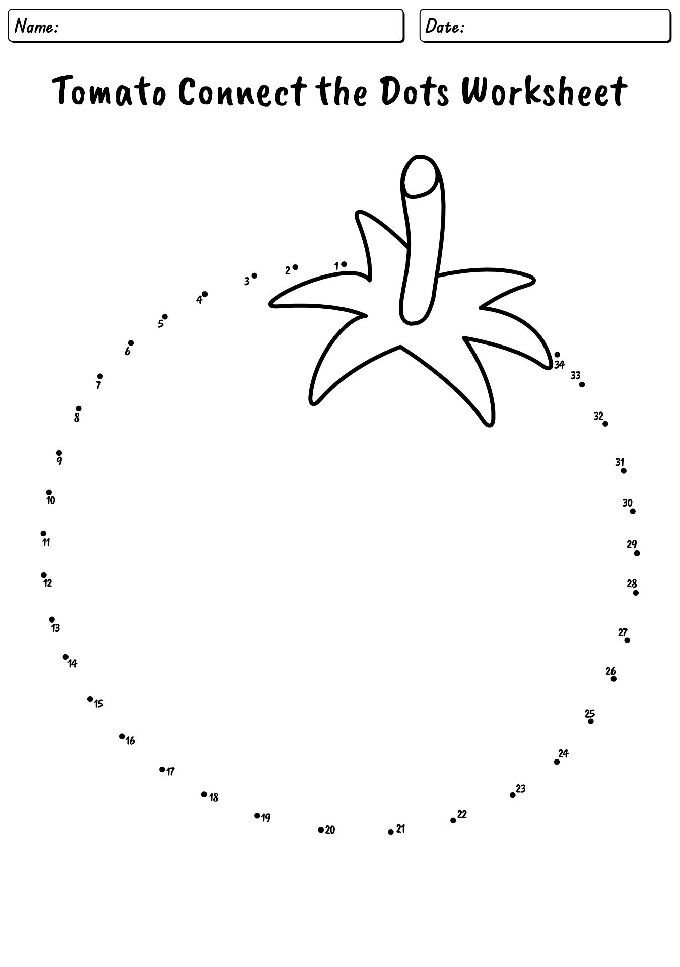 Kids Printable Connect the Dots Puzzles