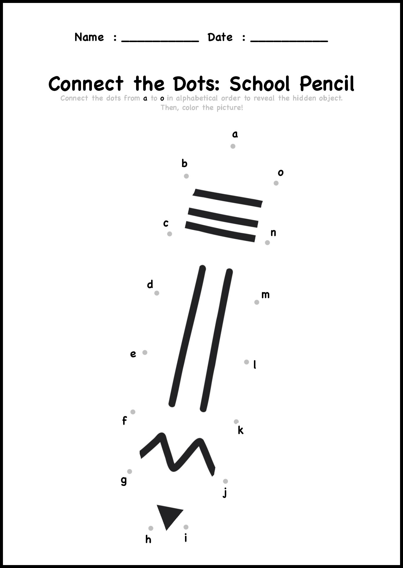 Kindergarten Connect the Dots Alphabet Worksheets