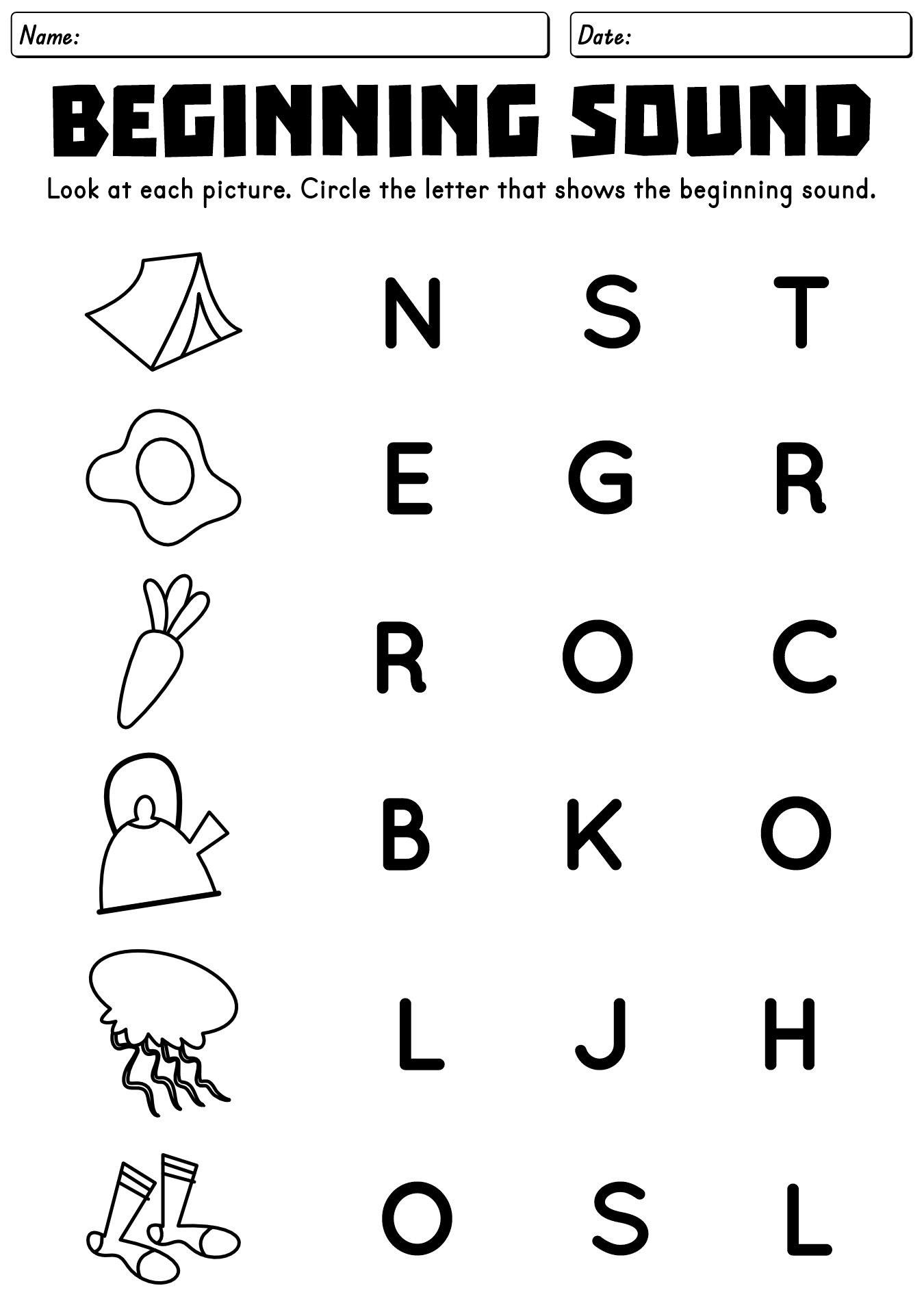 Kindergarten Phonics Reading Worksheets Printable