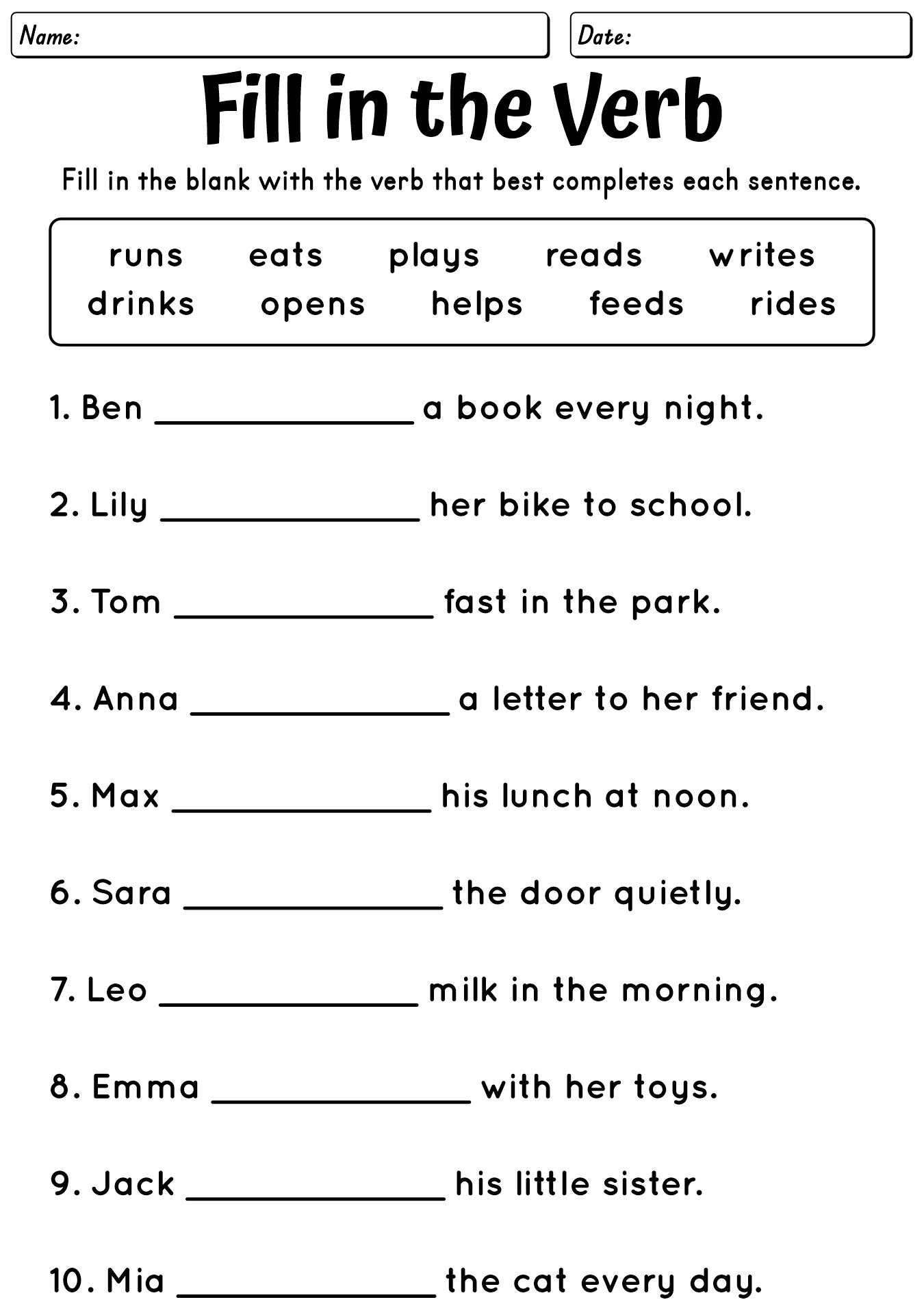 Language Arts 2nd Grade Reading Worksheets