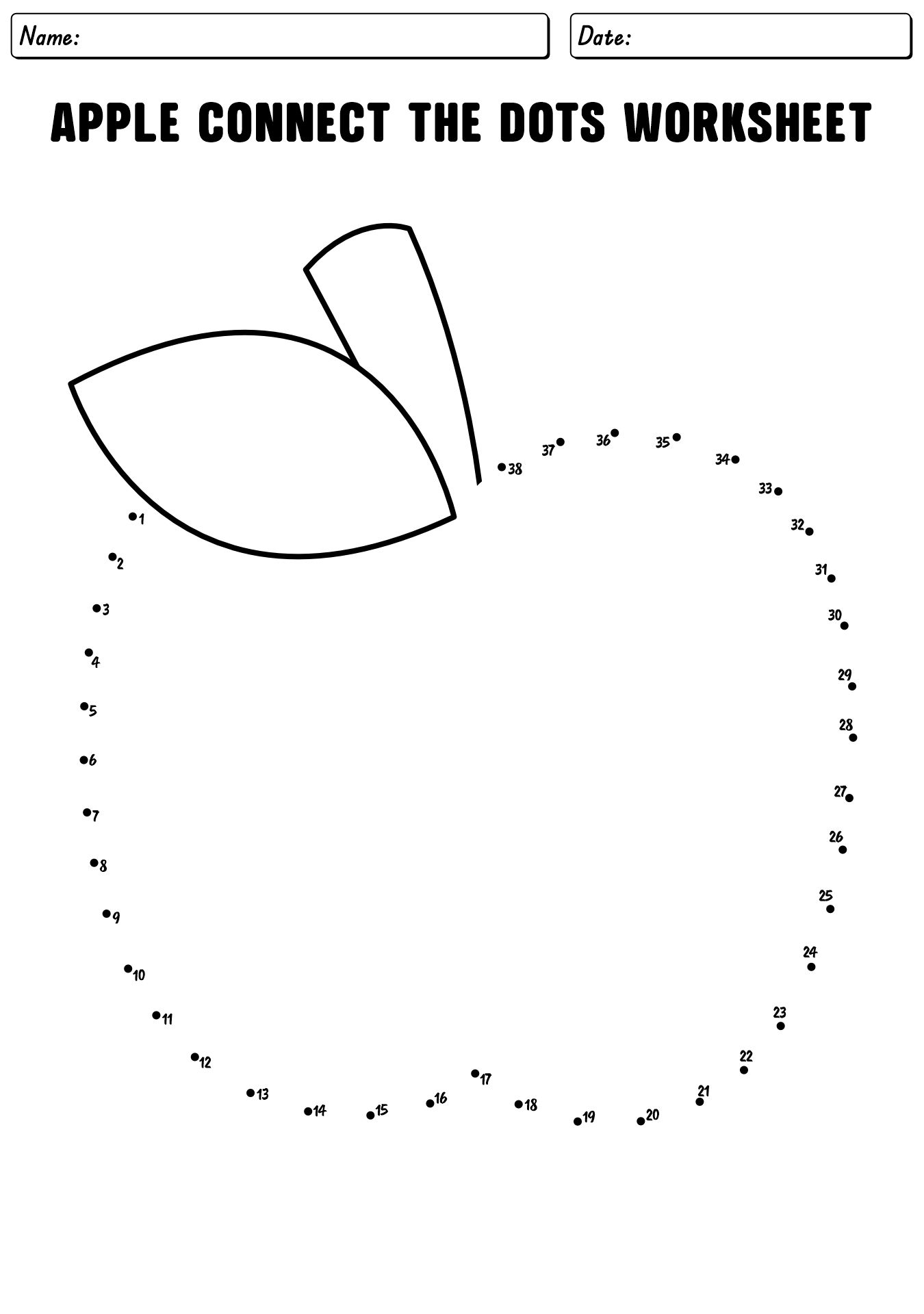 Preschool Connect the Dots Worksheets