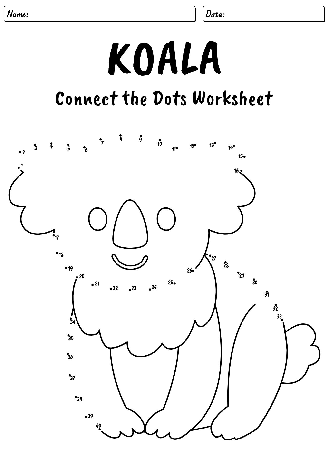 Printable Animal Dot-to-dot Worksheet