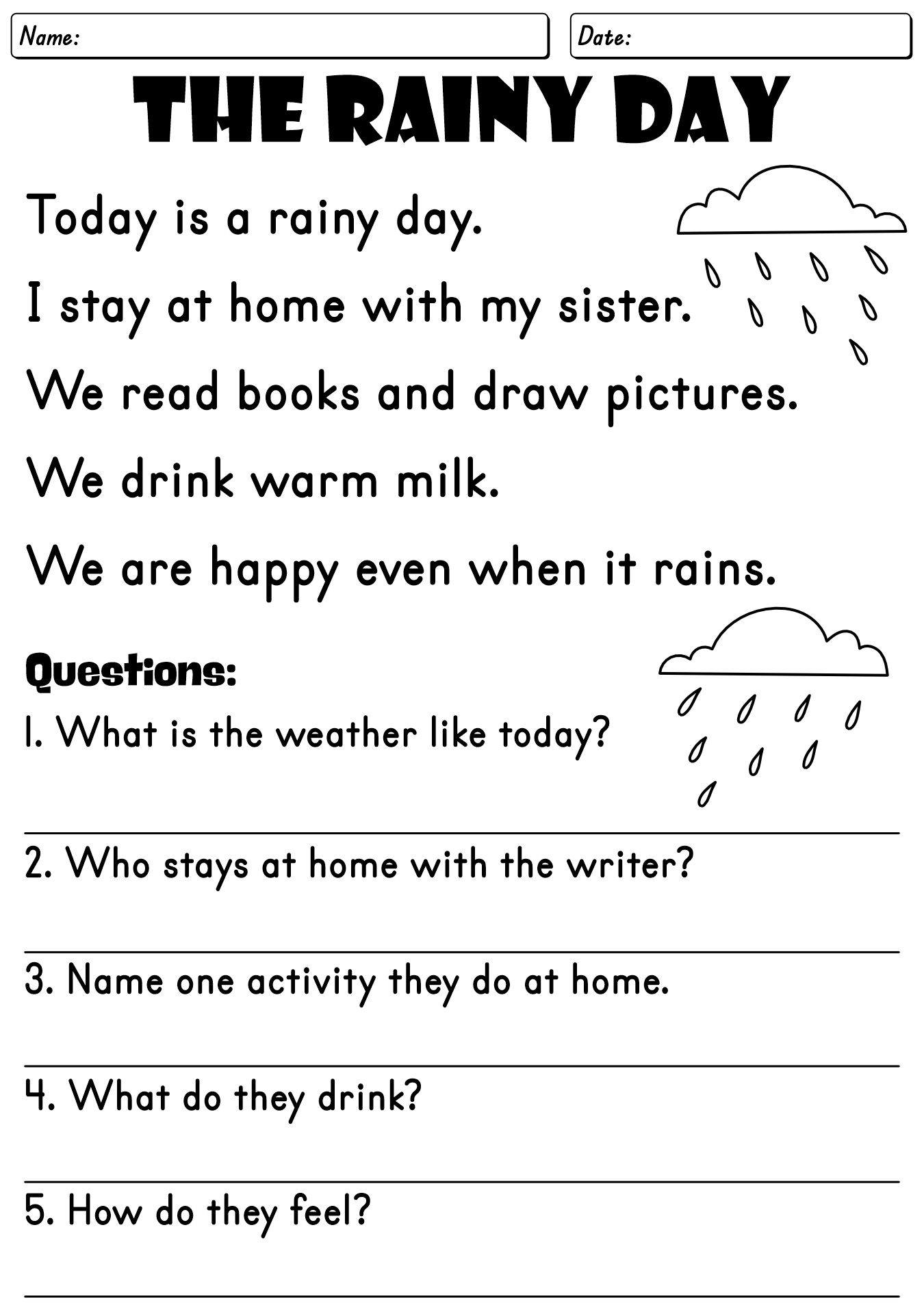 Reading Comprehension Worksheets