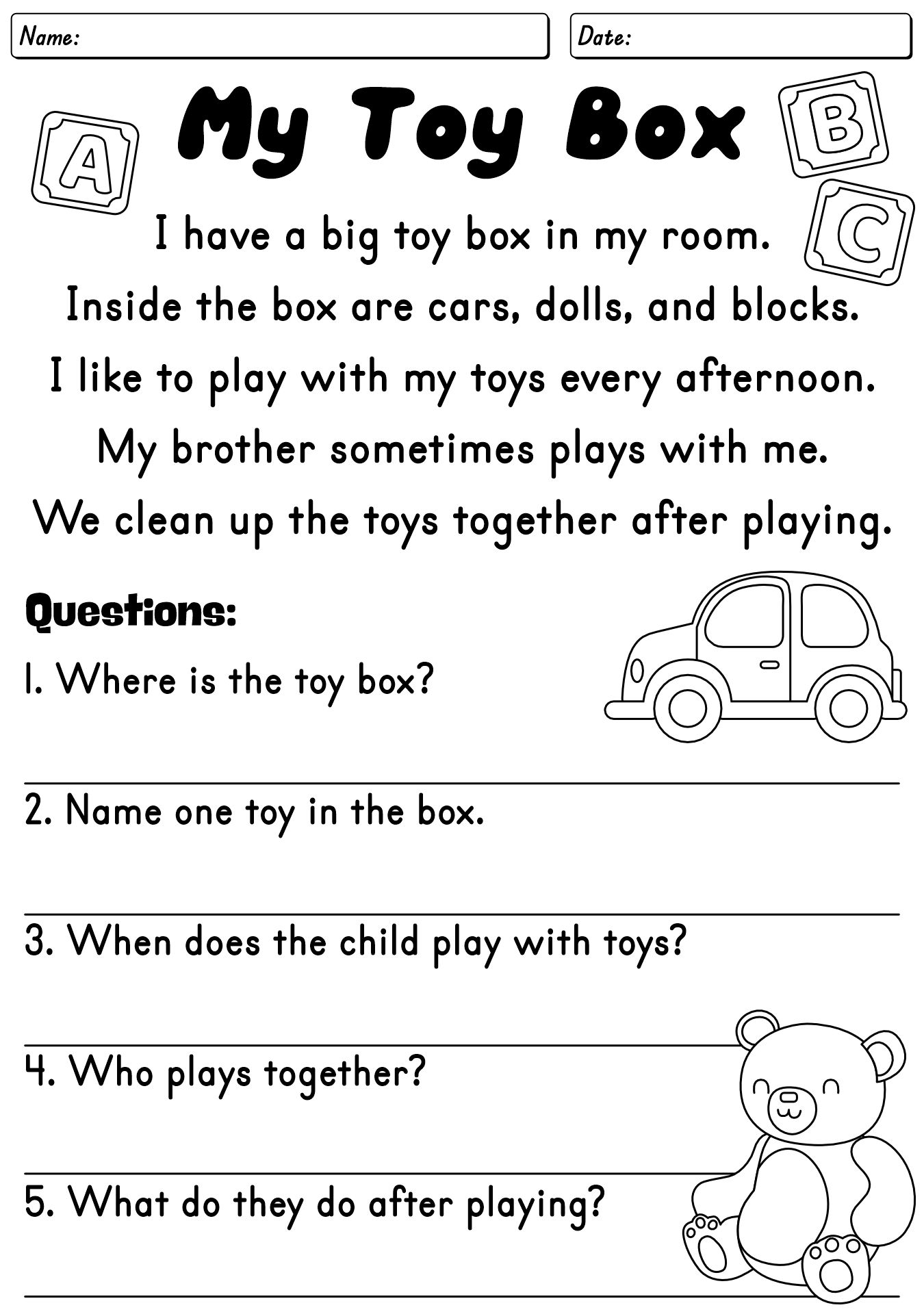 Reading Worksheets For 2nd Graders