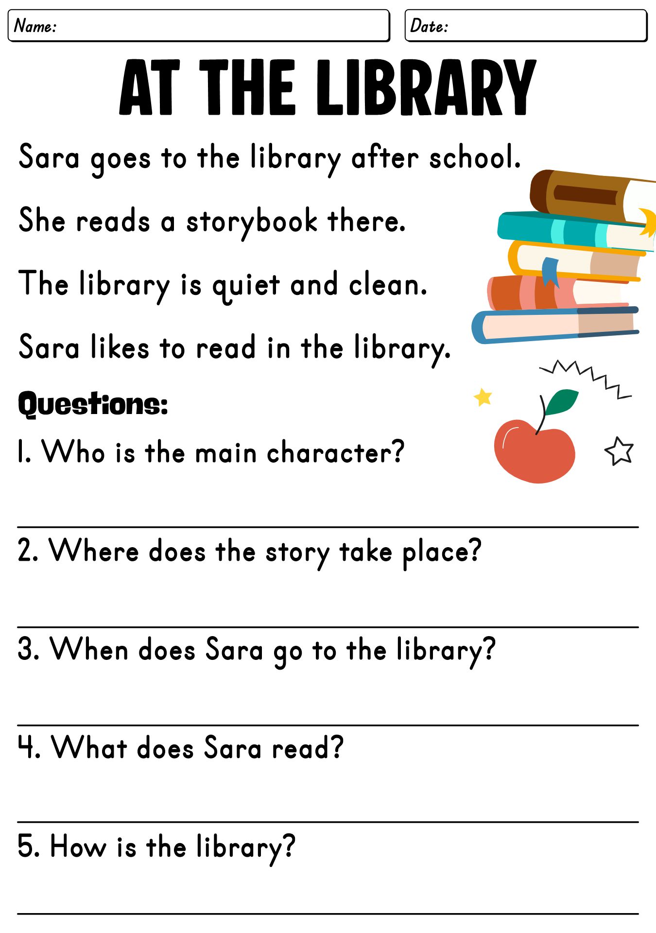 Second Grade Reading Skills Worksheets