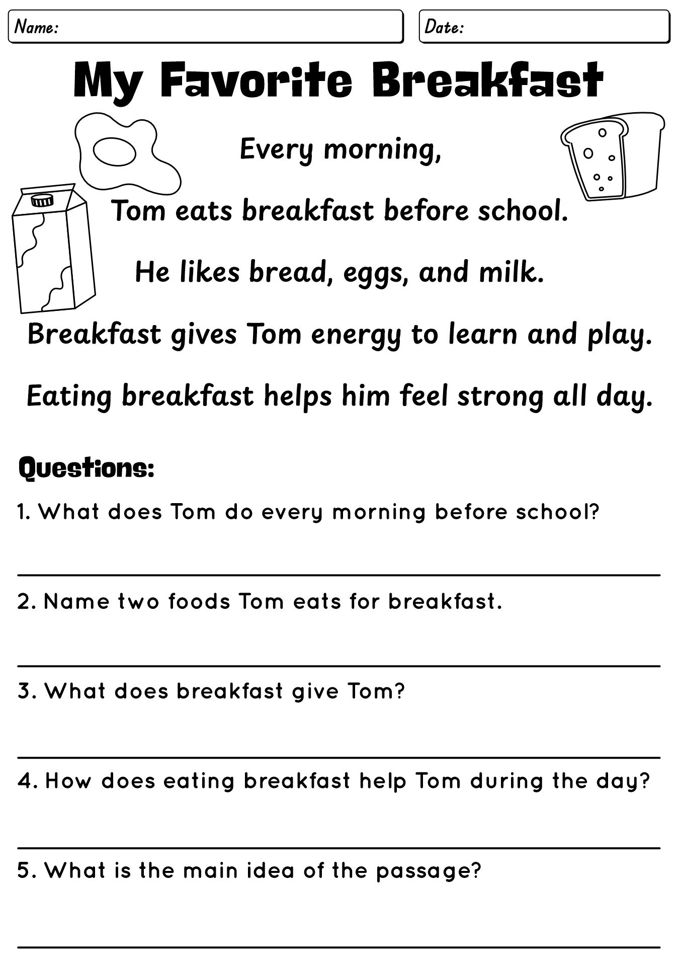 Second Grade Reading Worksheets