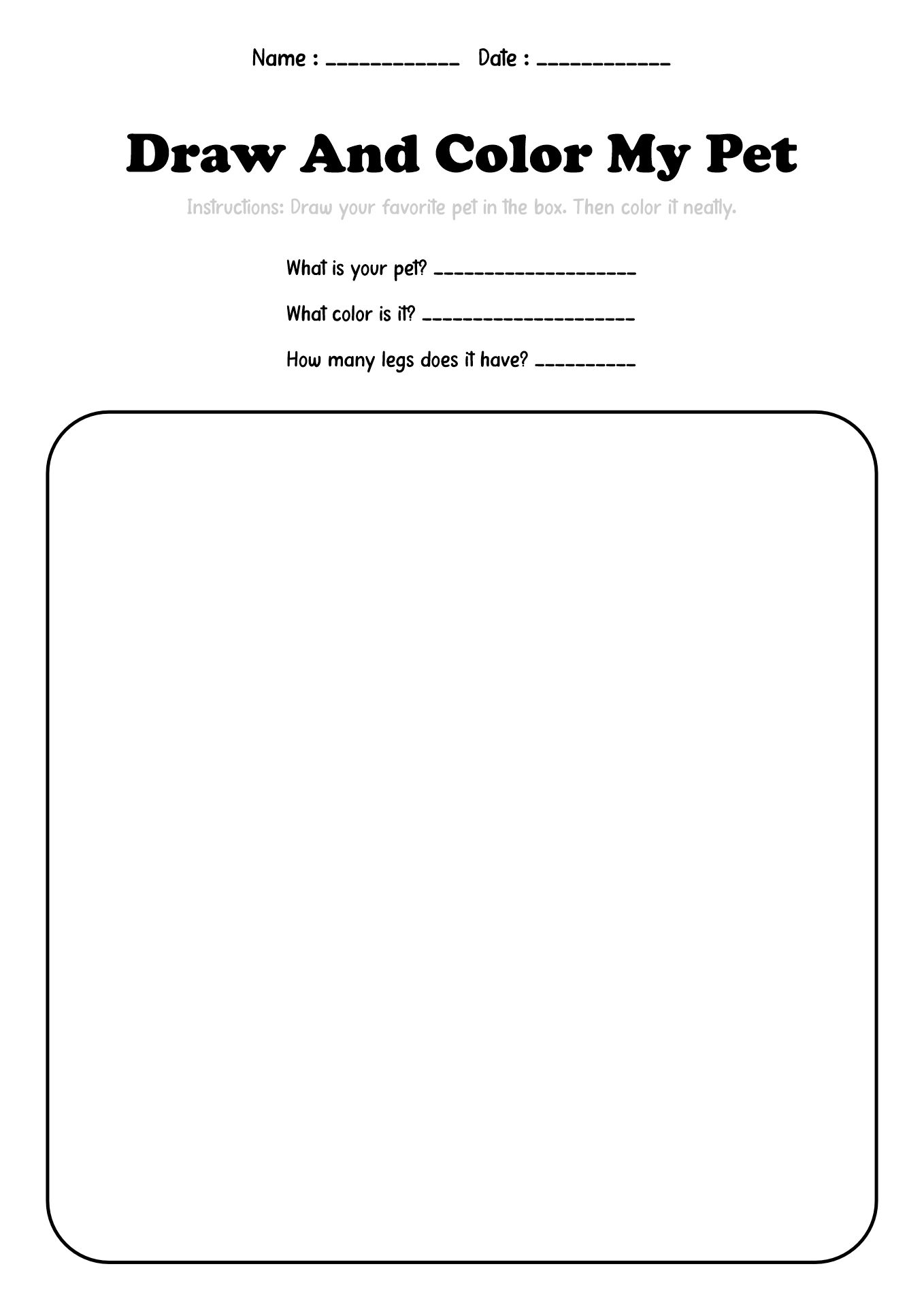 1st Grade Drawing and Coloring Worksheets