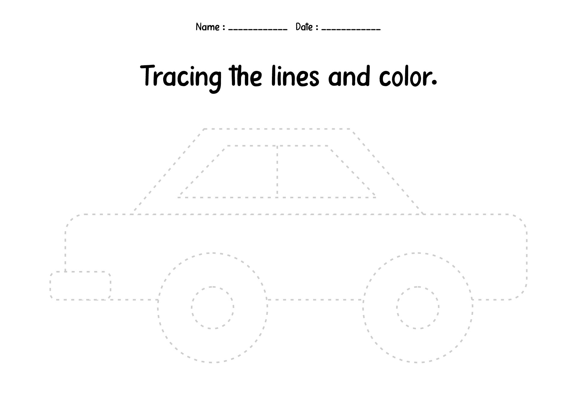 1st Grade Vehicle Drawing Worksheets