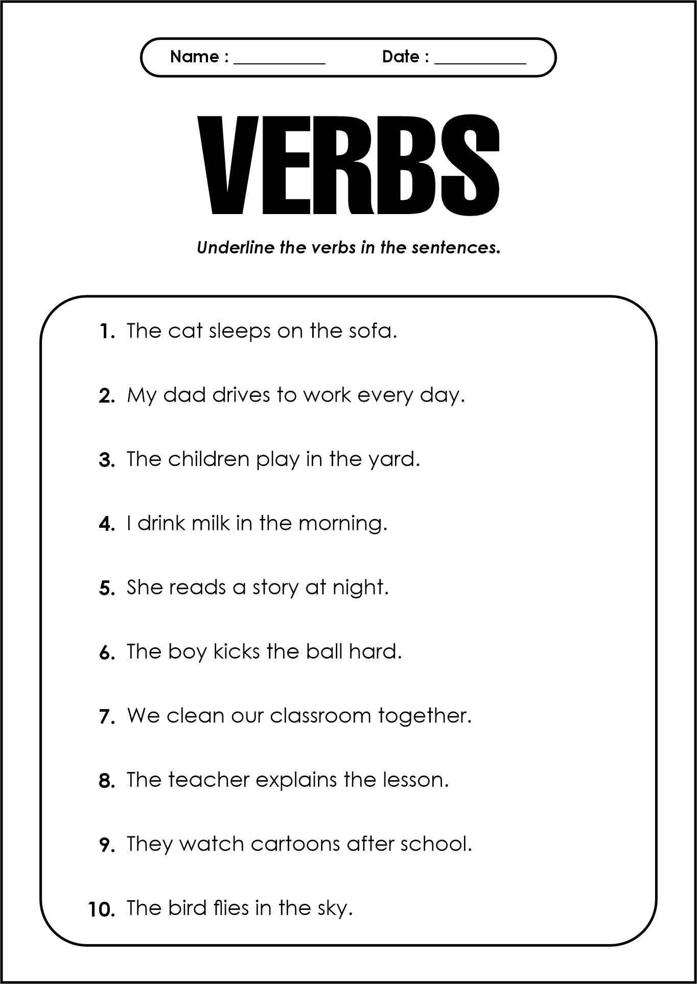 2nd Grade English Grammar Worksheets Printable