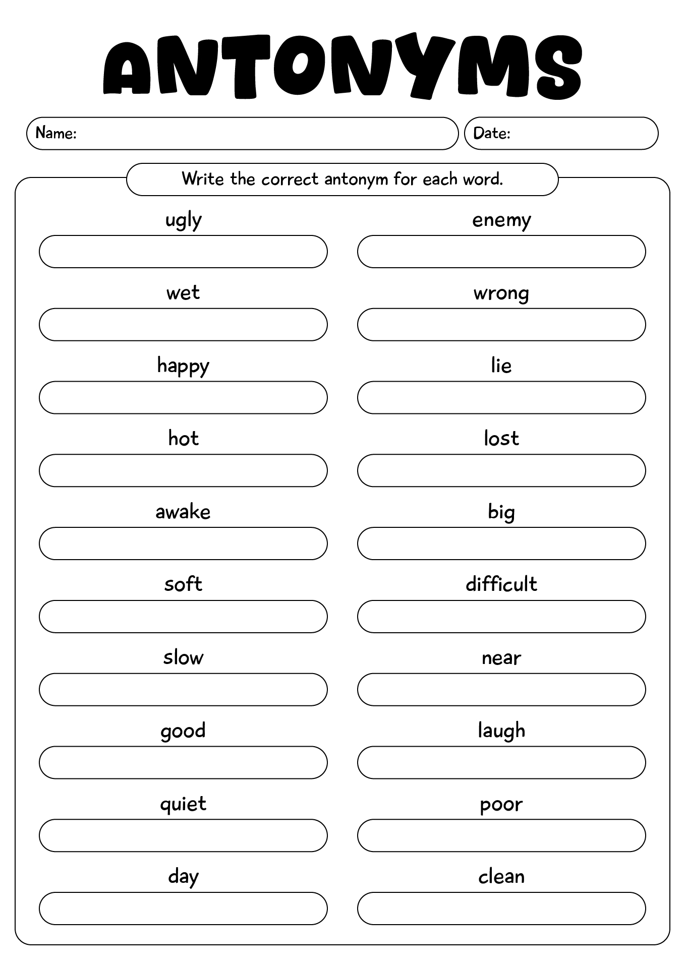 2nd Grade English Worksheets