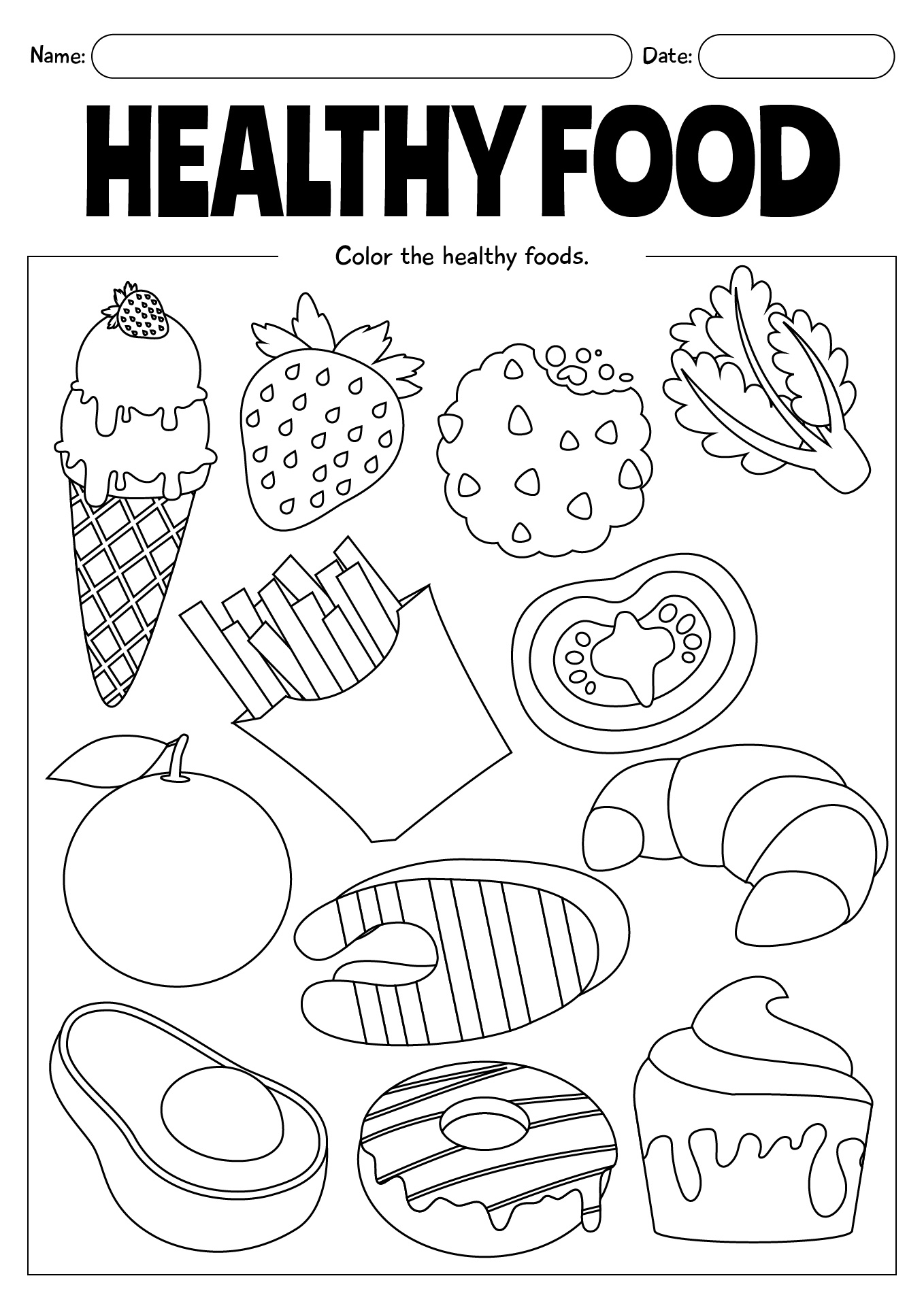 2nd Grade Healthy Food Worksheets